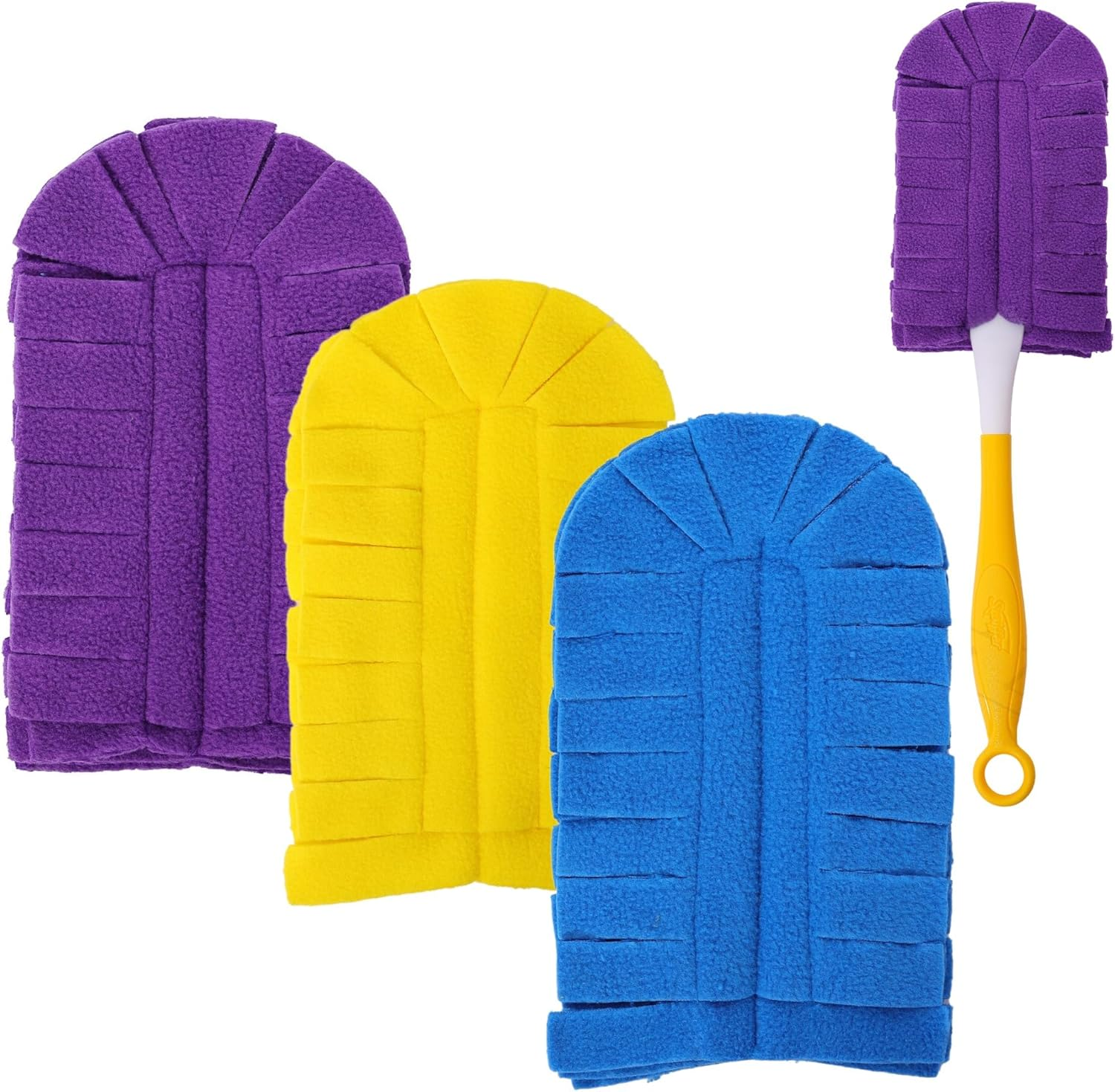 Flammi 360&deg; Fleece Duster Refills for Swiffer, Reusable Dusting Refills Heavy Duty Cloths for Cleaning Compatible with Swiffer Hand Duster (3 Pack-Mixed Color)