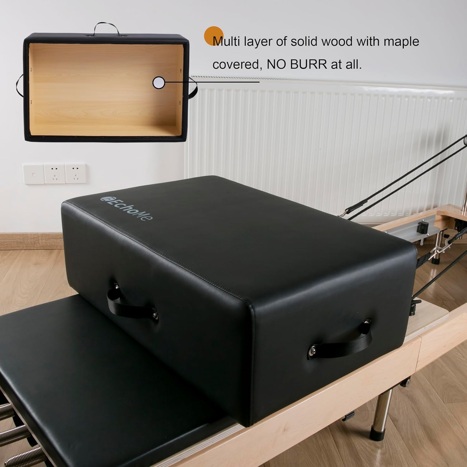 Echome Pilates Reformer Box, Pilates Reformer Sitting Box for Exercises, Including Echome Sports Accessories image number 1