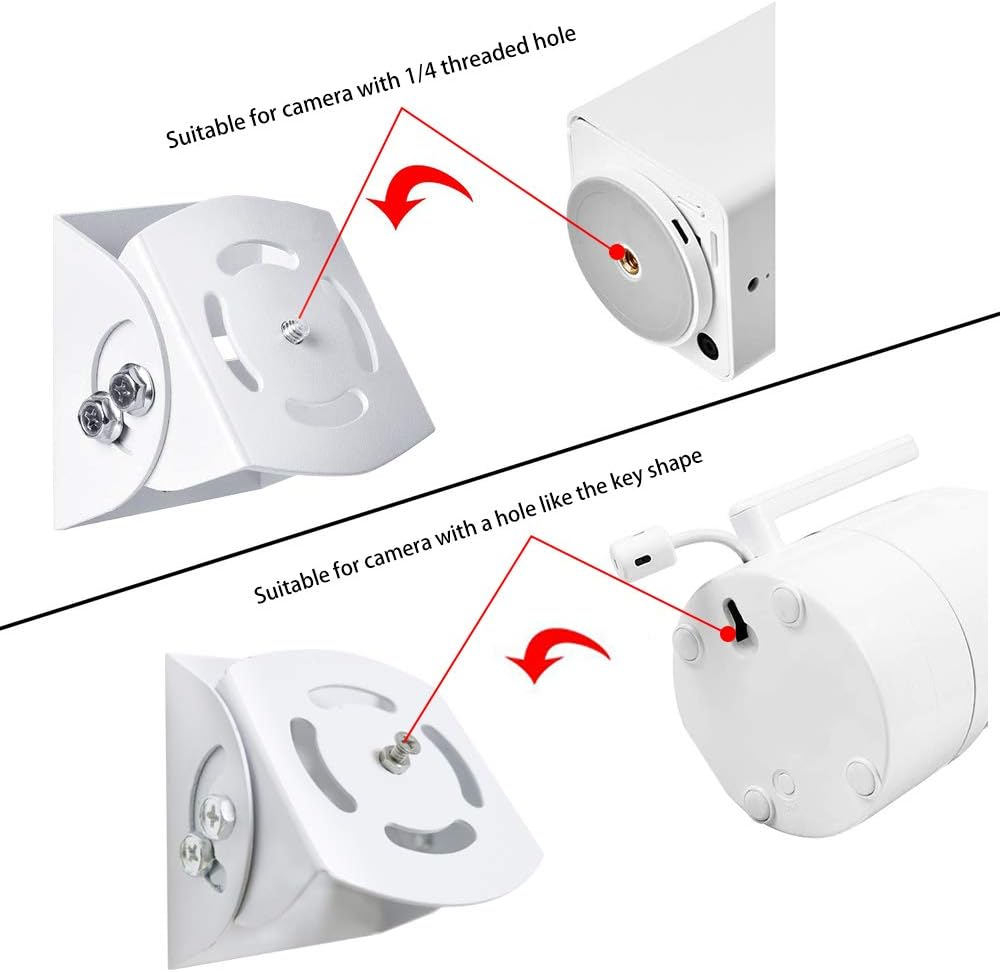 2 Pack-Adjustable Angle Wall Mount for Baby Monitor for Motorola, VAVA, Arlo, Hellobaby, Babysense Monitor, Easy Installation - Wall Mount Only image number 1