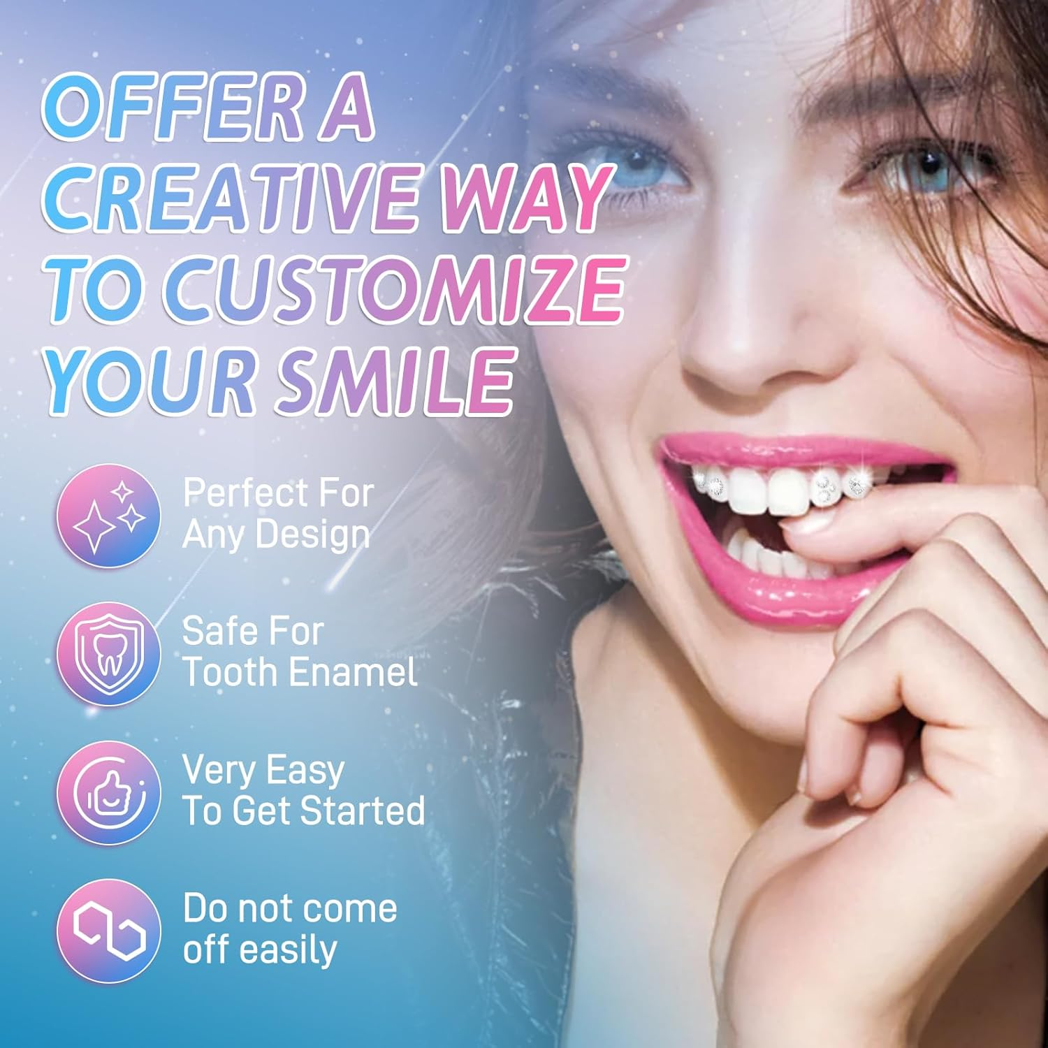 Tooth Gems Kit for Teeth Gems Kit with Light,190 Tooth DIY Gem Kit Tooth Jewelry Gems Kit 2025 New for Man&Women image number 6