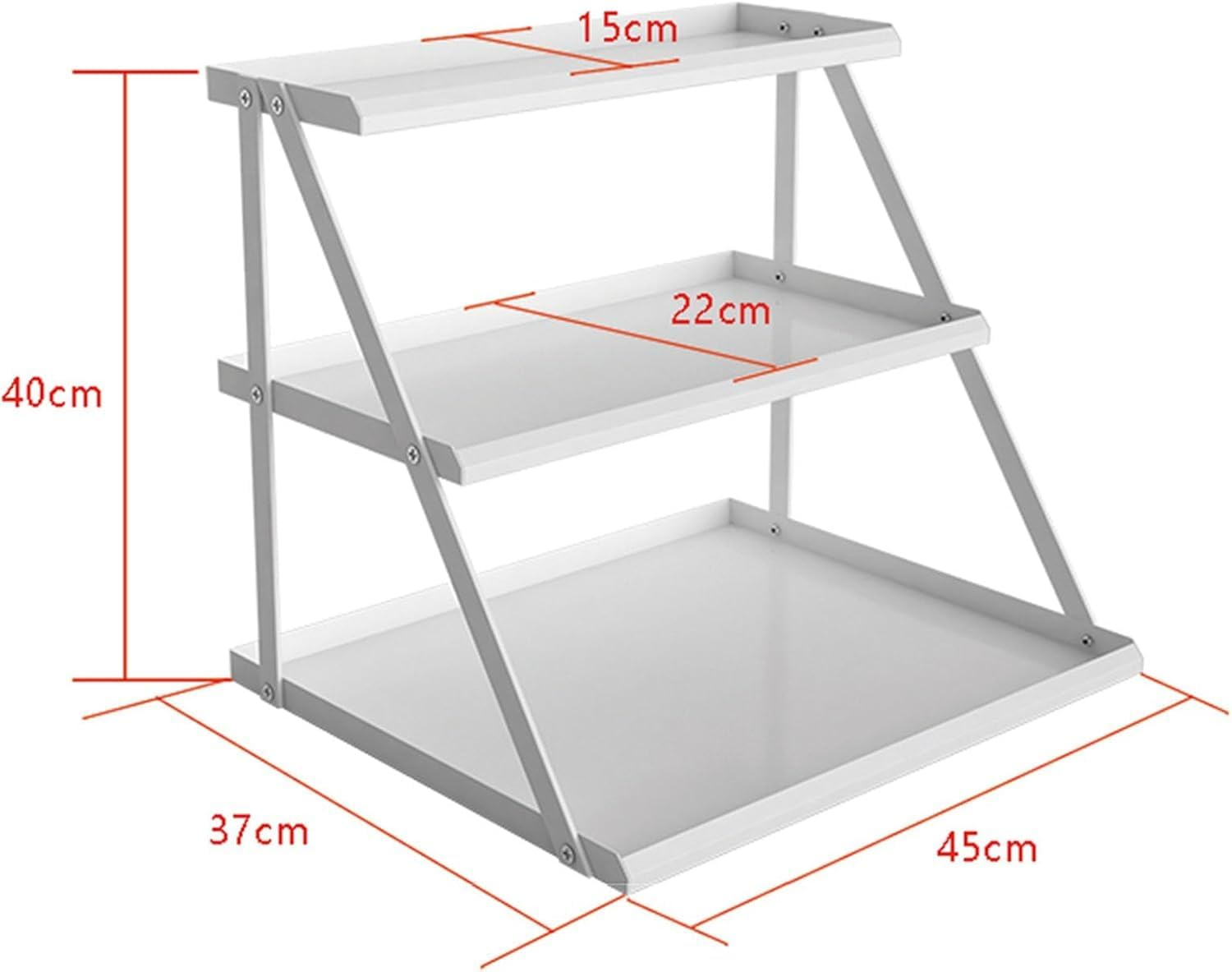 Snack Storage Rack Storage Baskets， Retail Display Rack Countertop Snack Stand Organizer Shelf(White)
