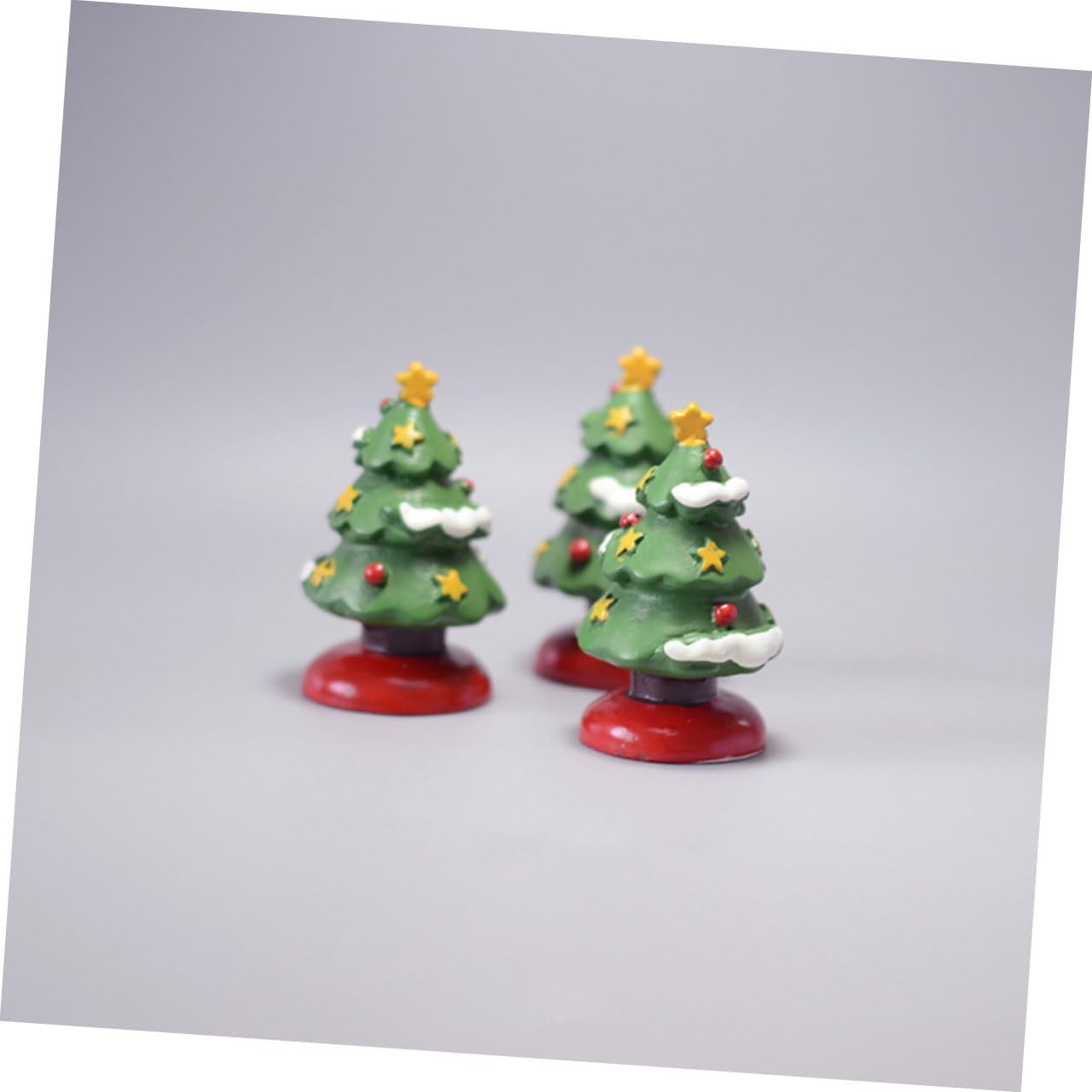 4Pcs Miniature Tree Christmas Decorations Resin Tree Models Festival Decoration for Home Ornaments image number 4