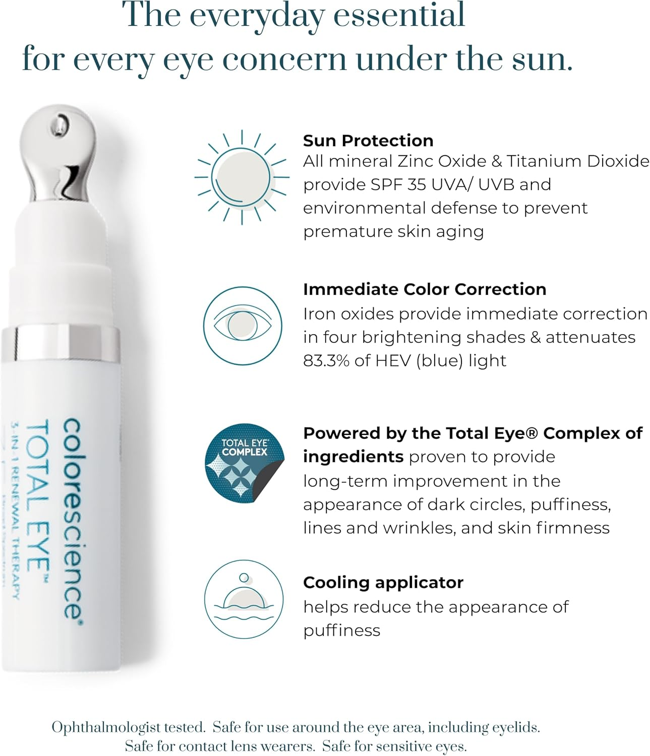 Colorescience Total Eye 3-In-1 Renewal Therapy, 0.23 Fl Oz, Medium image number 1