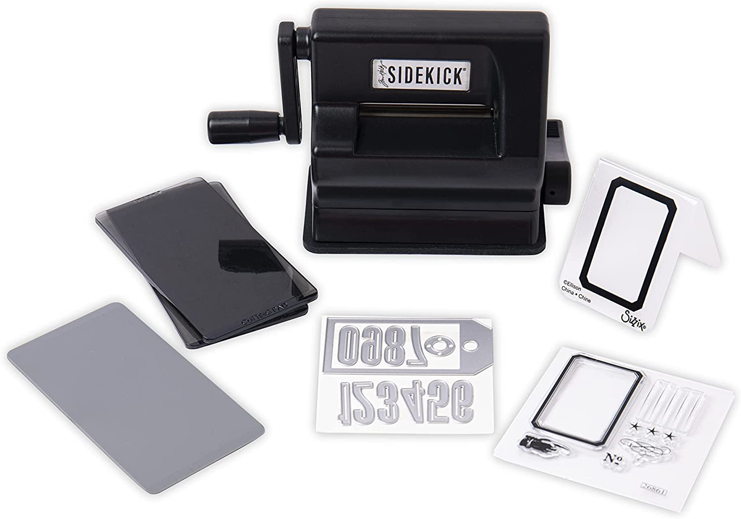 Sizzix Portable Manual Die Cutting & Embossing Machine for Arts & Crafts, Scrapbooking & Cardmaking, 2.5&rdquo; Opening, One Size, Tim Holtz Sidekick Starter Kit