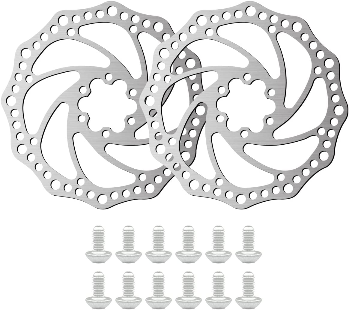 2Pcs 160Mm Disc Brake Rotor Stainless Steel Bike Disc Brake Rotor with 6 Bolts Fit for Road Bike,Mountain Bike,Mtb,Bmx image number 3