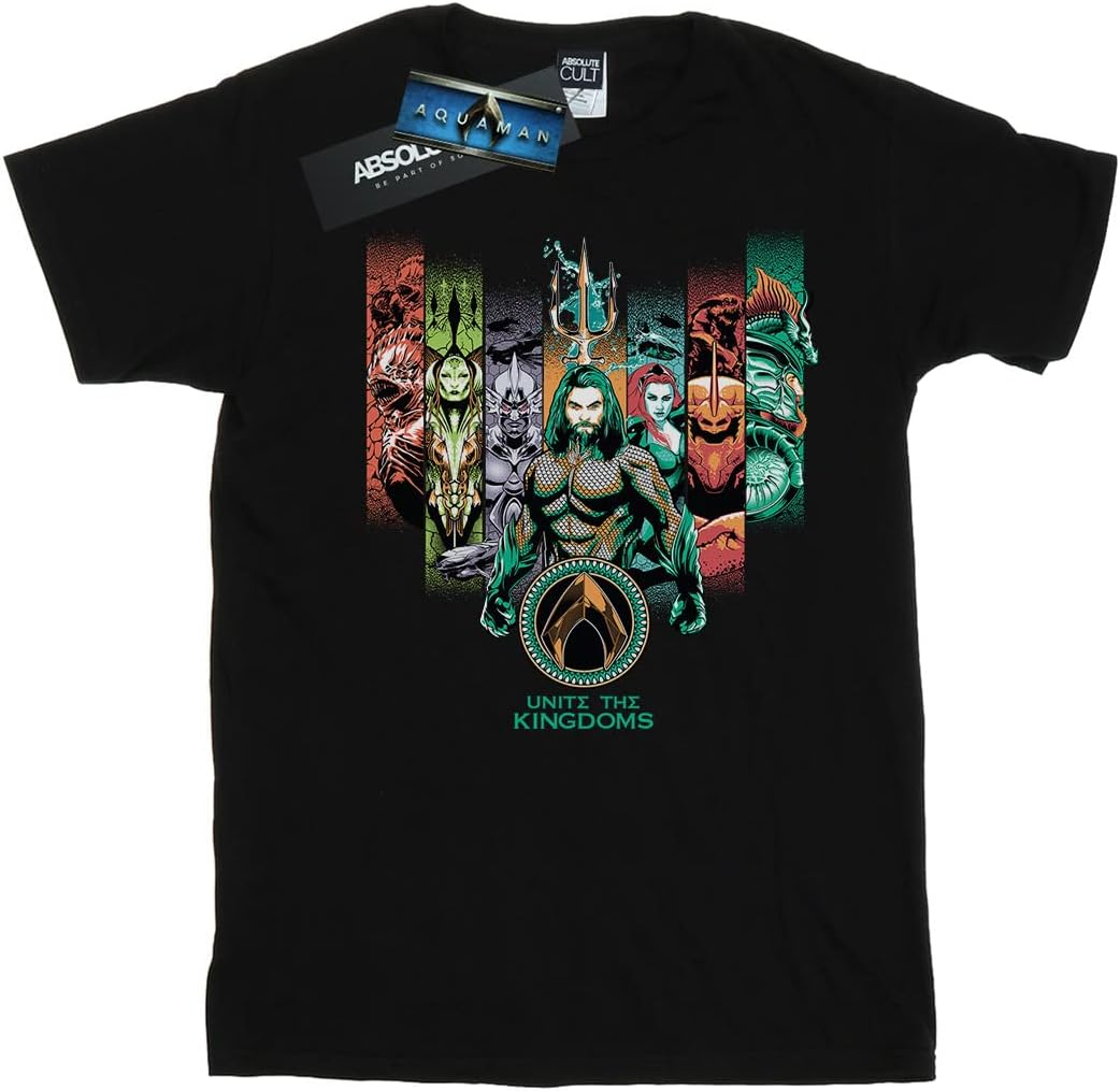 DC Comics Boys Aquaman Unite the Kingdoms T-Shirt Black 7-8 Years image number 2