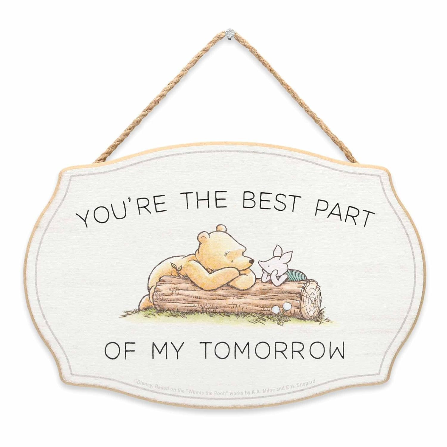 Disney Winnie the Pooh You'Re the Best Part Hanging Wood Wall Decor - Adorable Winnie the Pooh Sign for Home