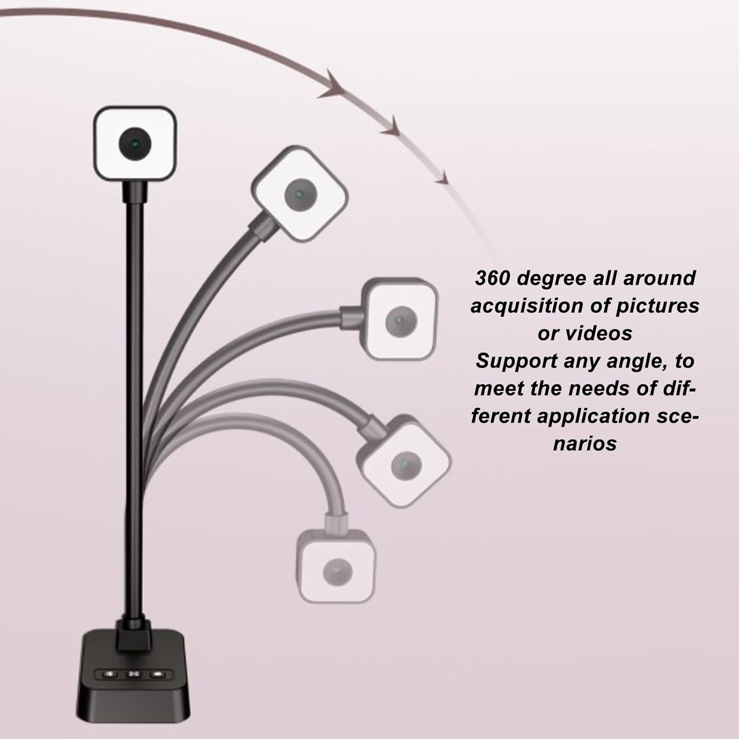 4K USB Document Camera, Adjustable Image Inversion and Image Brightness, Foldable 30Fps Doc Camera, Plug & Play, Dual Mic, for Web Conferencing, Live Demo, Compatible OS & image number 4
