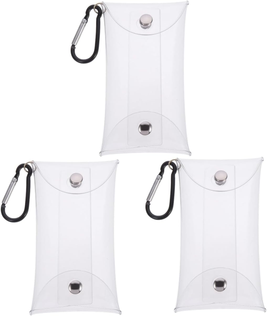 SHERCHPRY 4Pcs Coin Purse See through Keys Bag for Women Small Change Purse Hanging Hook for Travel Toiletries