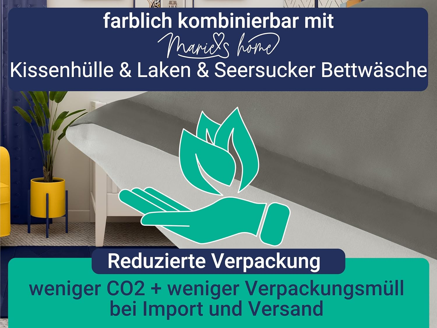 Marie&acute;S Home 1613.2353 Bed Linen Duvet Cover 155 X 220 Cm + 80 X 80 Cm 2-Piece Set Anthracite/Silver