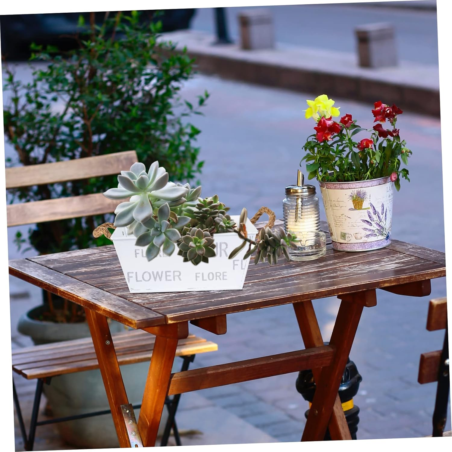 Kisangel 3Pcs Iron Flowerpot Creative Flowerpot for Gardening Plant Container Unique Design for Indoor Plants Oblong Shape for Succulent Decor Random Color image number 3