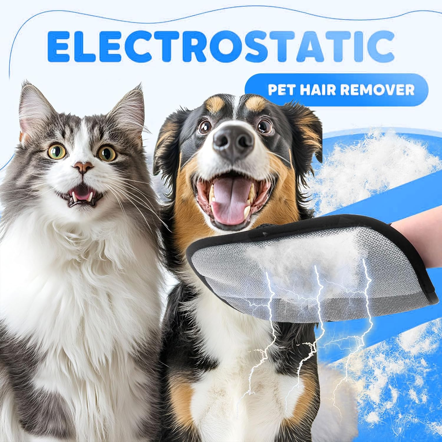Pet Hair Remover Glove, 2025 Electrostatic Pet Hair Removal Gloves for Dogs and Cats, Reusable Cat & Dog Hair Remover for Couch, for Couch, Furniture, Carpet, Car Seat, Fur Removal Tool image number 4