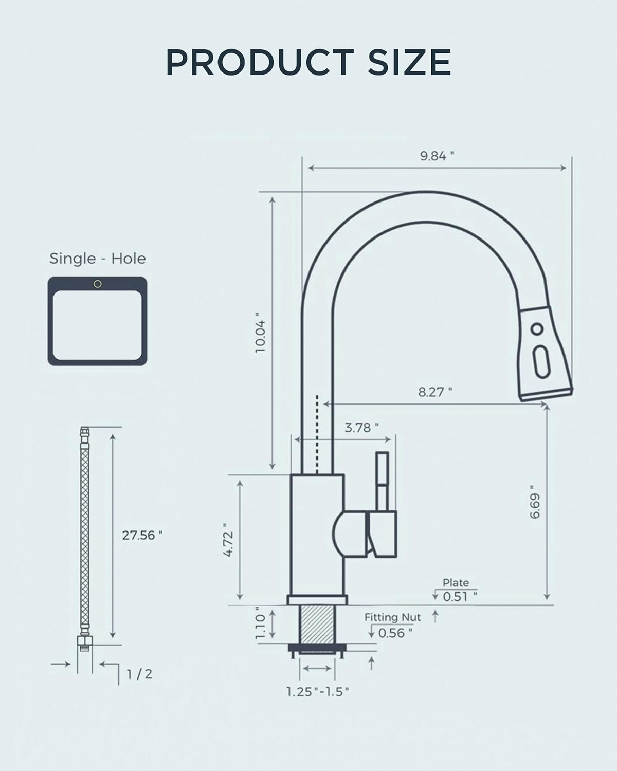 FORIOUS WELS Kitchen Sink Taps Mixer with Pull Out Spray, Swivel Single Handle High Arc Pull down Stainless Steel Kitchen Tap, Matte Black - Matte Black image number 1