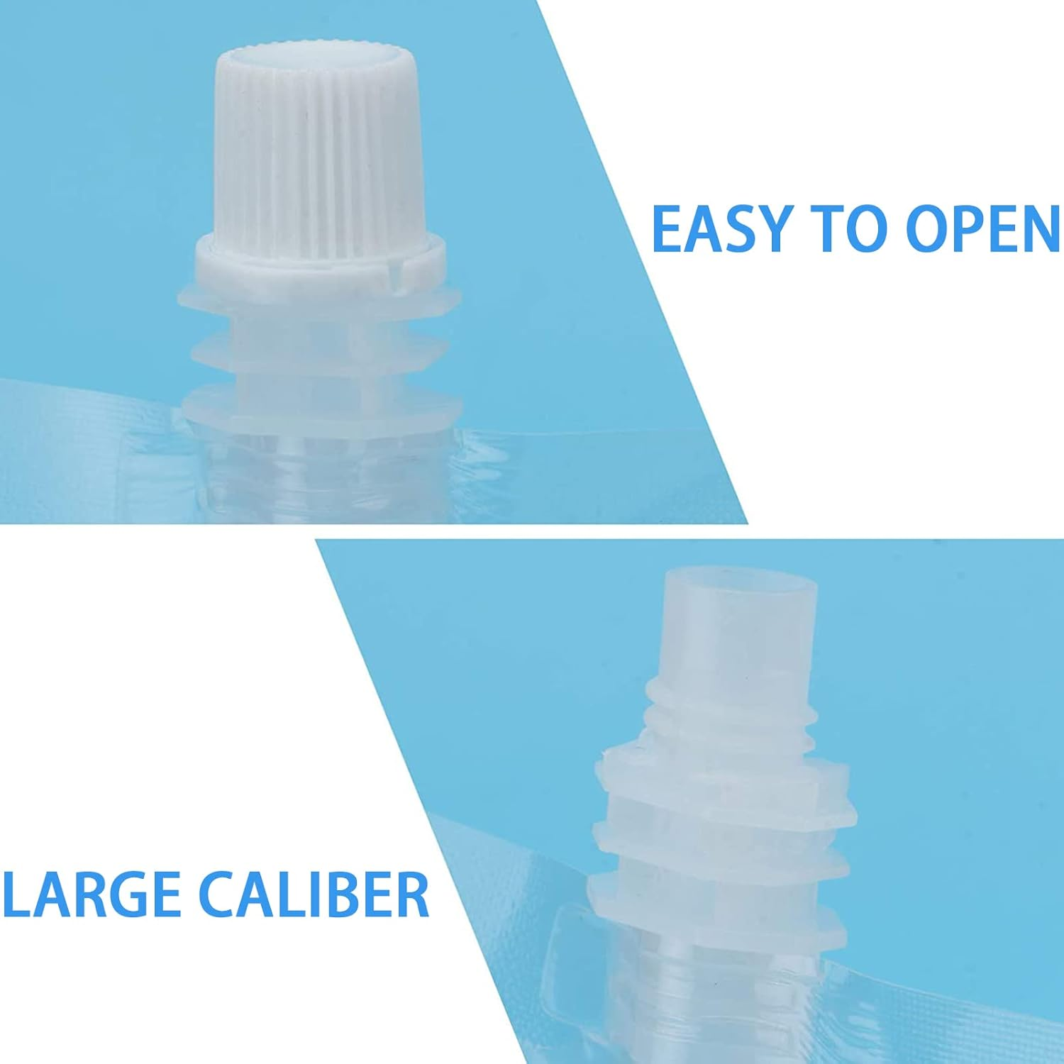 20 Pieces Disposable Drink Pouches,Clear Travel Plastic Drinks Flasks,250Ml & 380Ml image number 2