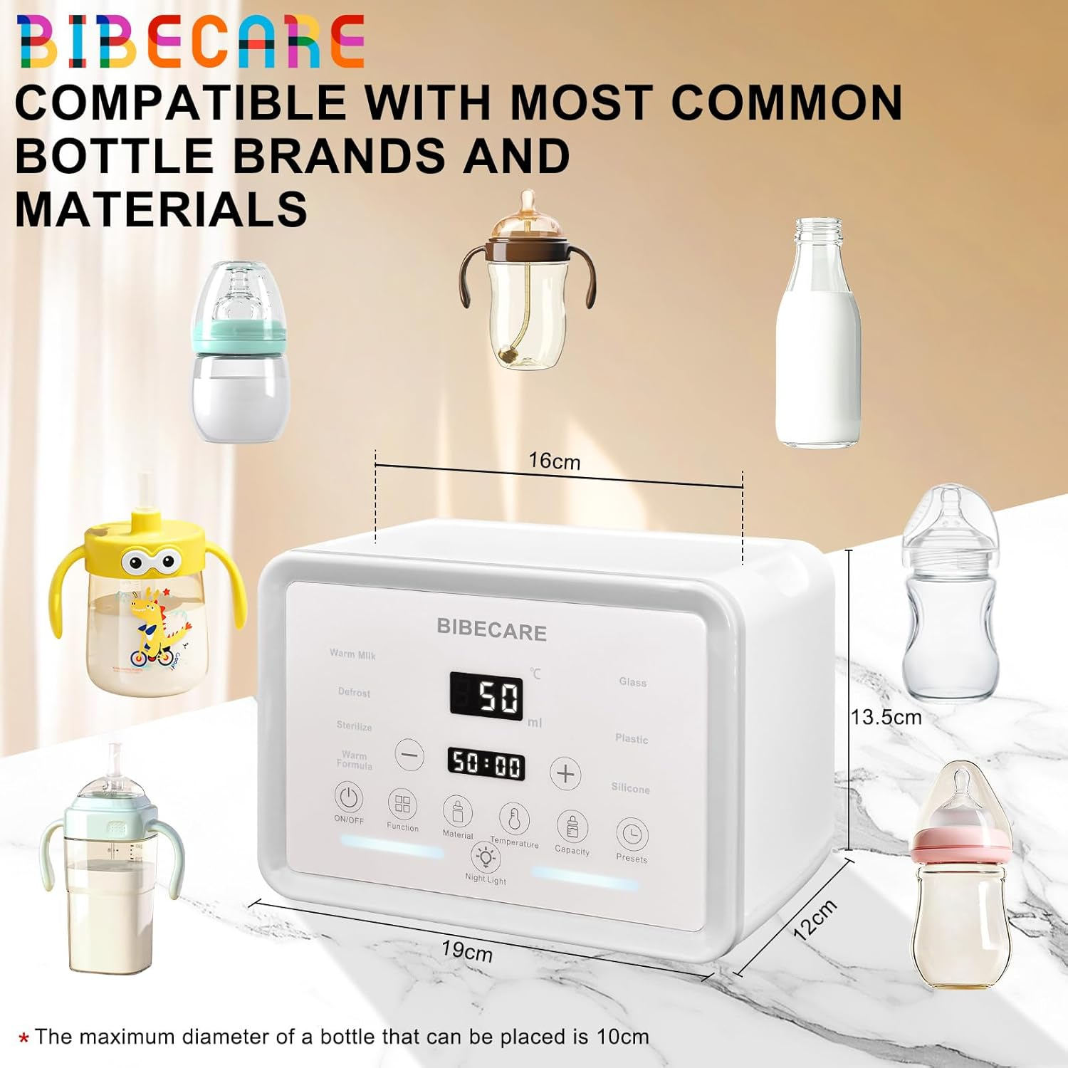 Bottle Warmer for Breastmilk & Formula &ndash; Baby Double Bottle Heating with Temp Display, Keep Warm 48H, Defrost, Clean Steam, Night Light, Bpa-Free &ndash; Fits Glass & Plastic & Silicone Bottles image number 6