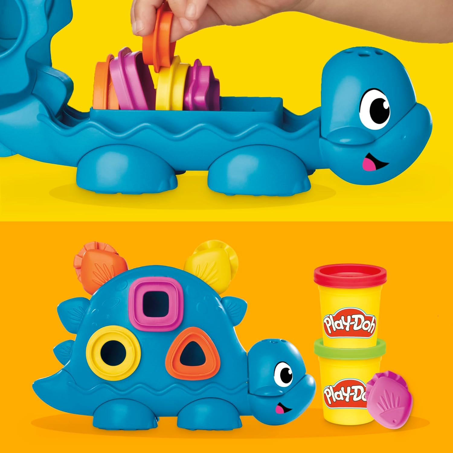 Play-Doh Shapes & Colors Dino Starter Set, Tactile Sensory Play Dinosaur Toys for Kids 2+, 11 Accessories image number 3