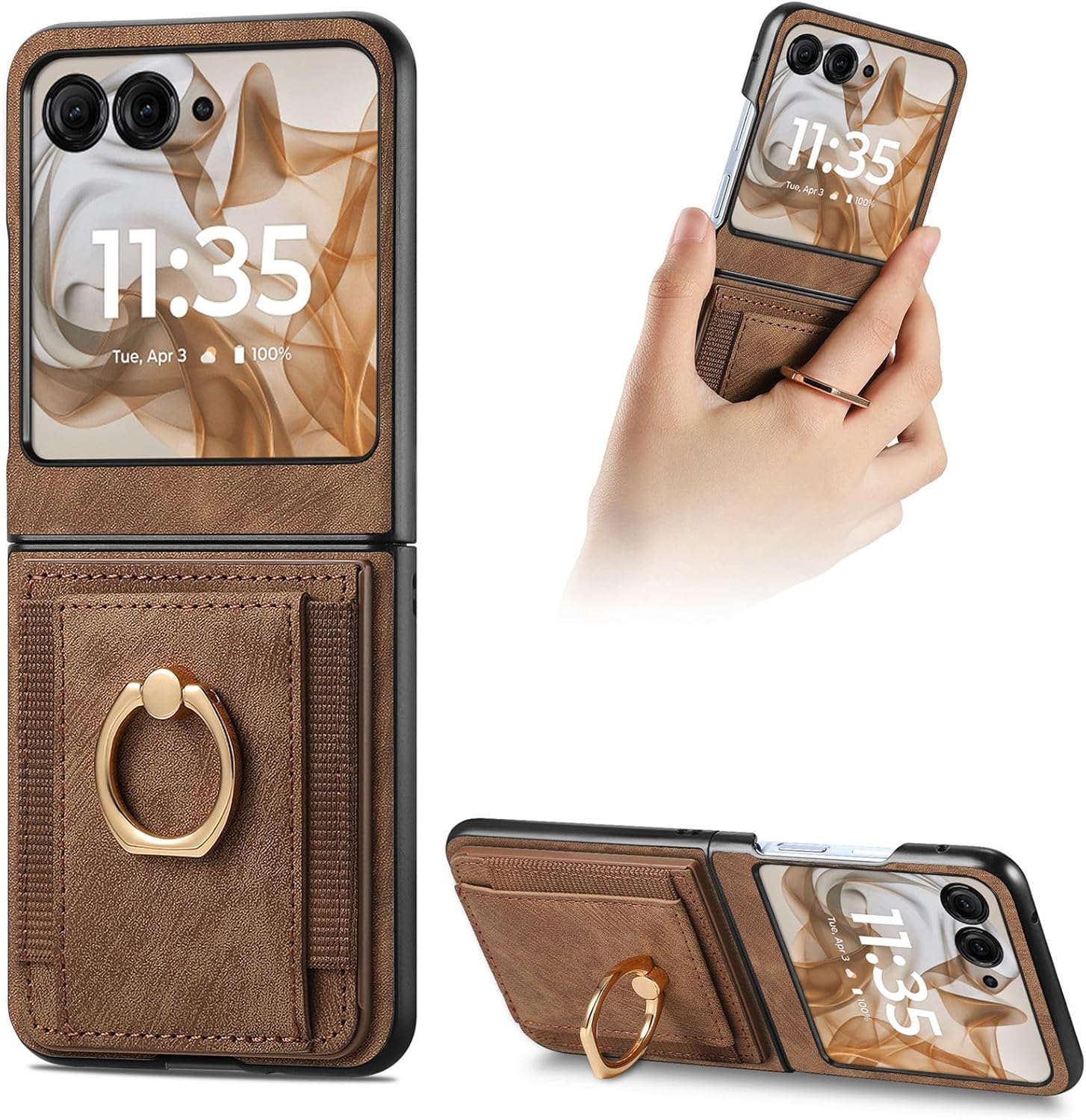 COQUE Motorola Razr 60 Mobile Phone Case with RFID Blocking Card Slot Shockproof Protective Case Cover for Motorola Razr 60 Protective Case Green