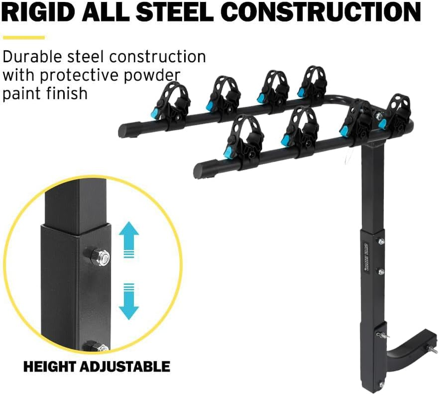 Elora 4 Bicycle Carrier Hitch Bike Rack Foldable Mount Vehicle Towbar Car Rear image number 1