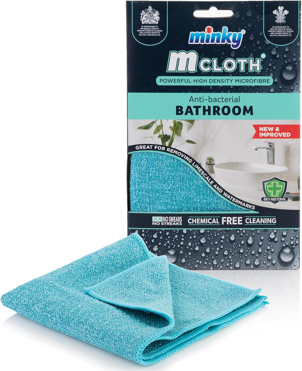 Minky M Cloth Dual-Sided Bathroom Cleaning Cloth - Anti-Bacterial Microfibre for Limescale Removal image number 5