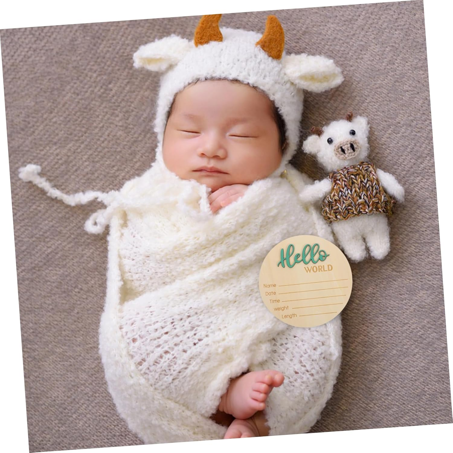 GARVALON Birth Announcement Wooden Sign Newborn Name Sign for Photography Prop Craftsmanship Safe Smooth Surface for Showers and Special Moments image number 2