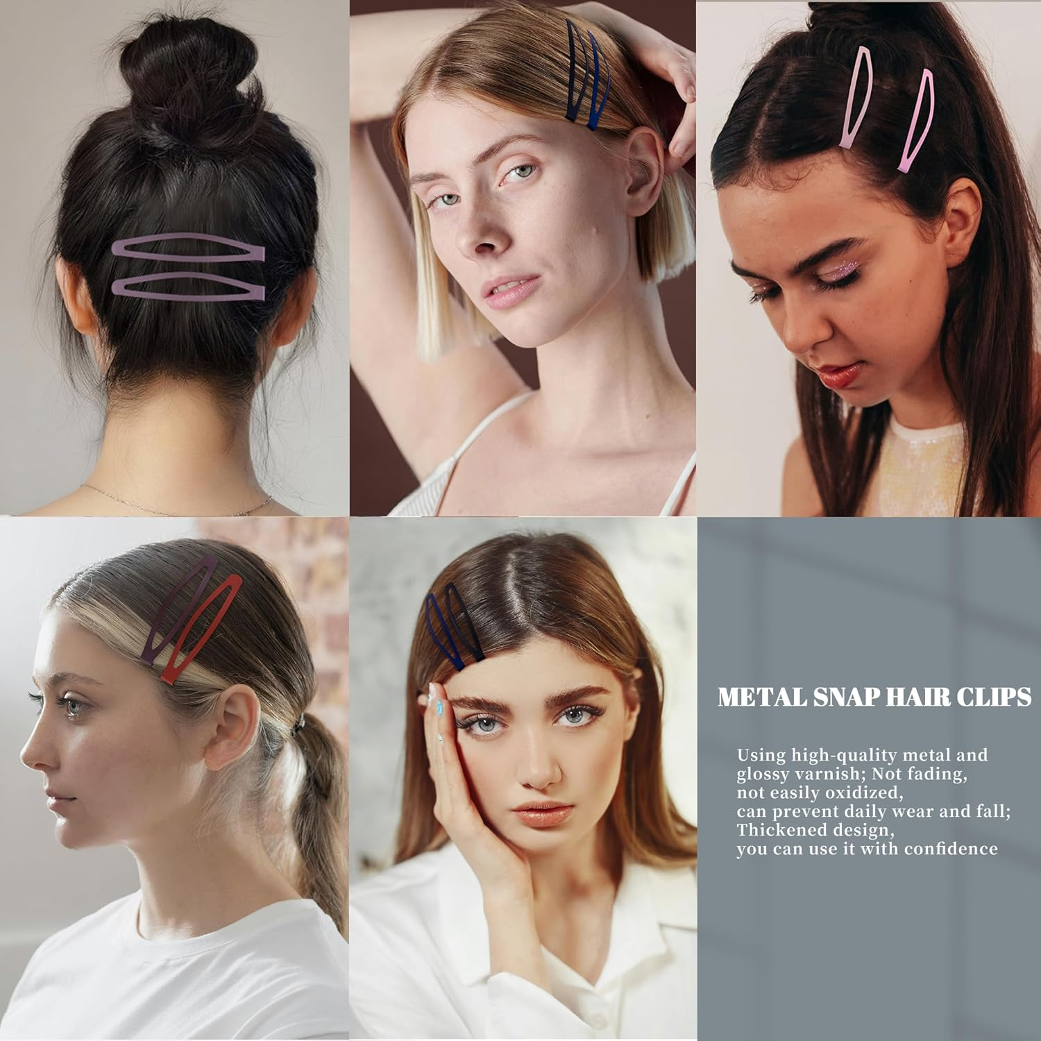 Cptots20 PCS Snap Hair Clips Metal Hair Barrettes for Women Non Slip Barrettes for Thick and Thin Fine Hair,Multi-Colored,2.95 X 0.55 Inches. image number 6