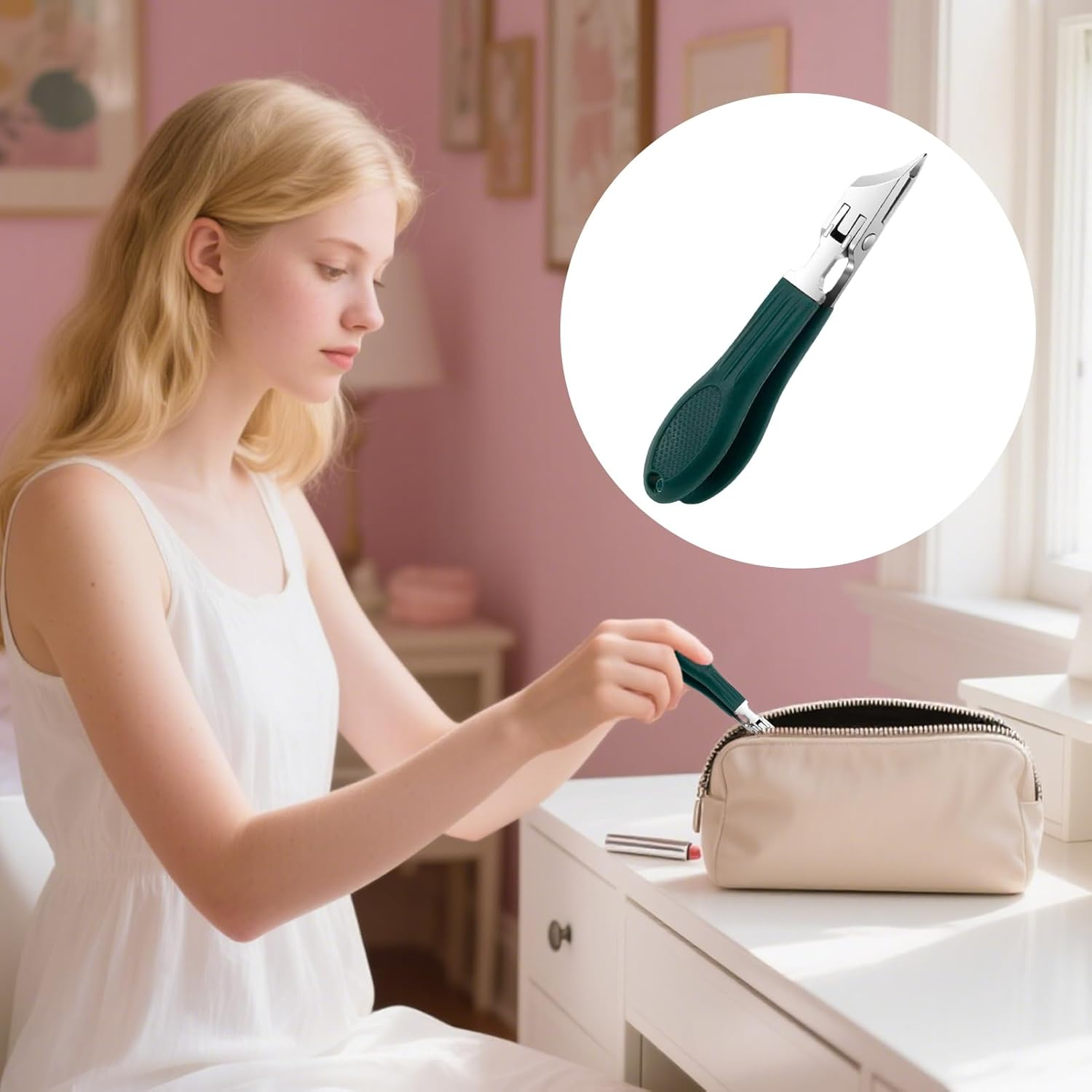 Nail Clippers | Edged Toenails Trimmer,Anti-Splash Ergonomic Nail Clippers for Travel Salon Home Women Seniors Men image number 1