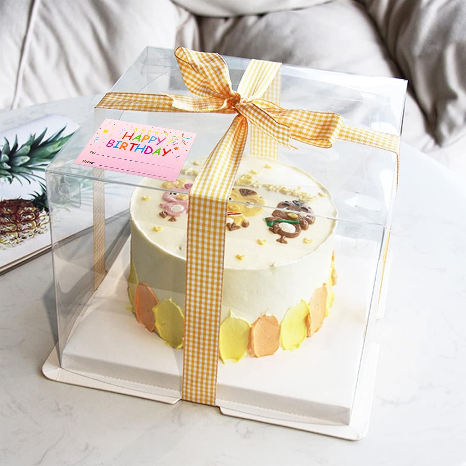 Anwyll Happy Birthday Name Stickers - 100 Pcs 3X2 Inch Self-Adhesive Birthday Present Stickers for Party, Gift Wrapping, Envelope Seals image number 2