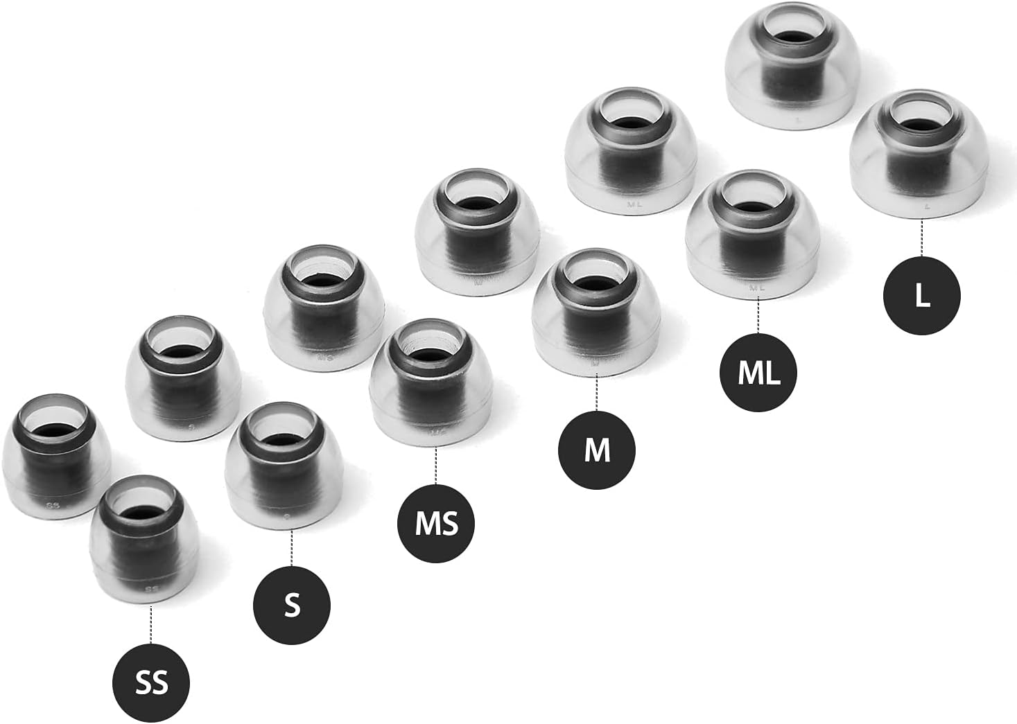 AZLA Sednaearfit Crystal Standard 2 Pairs (Size S) Replacement Earbuds Tips image number 2