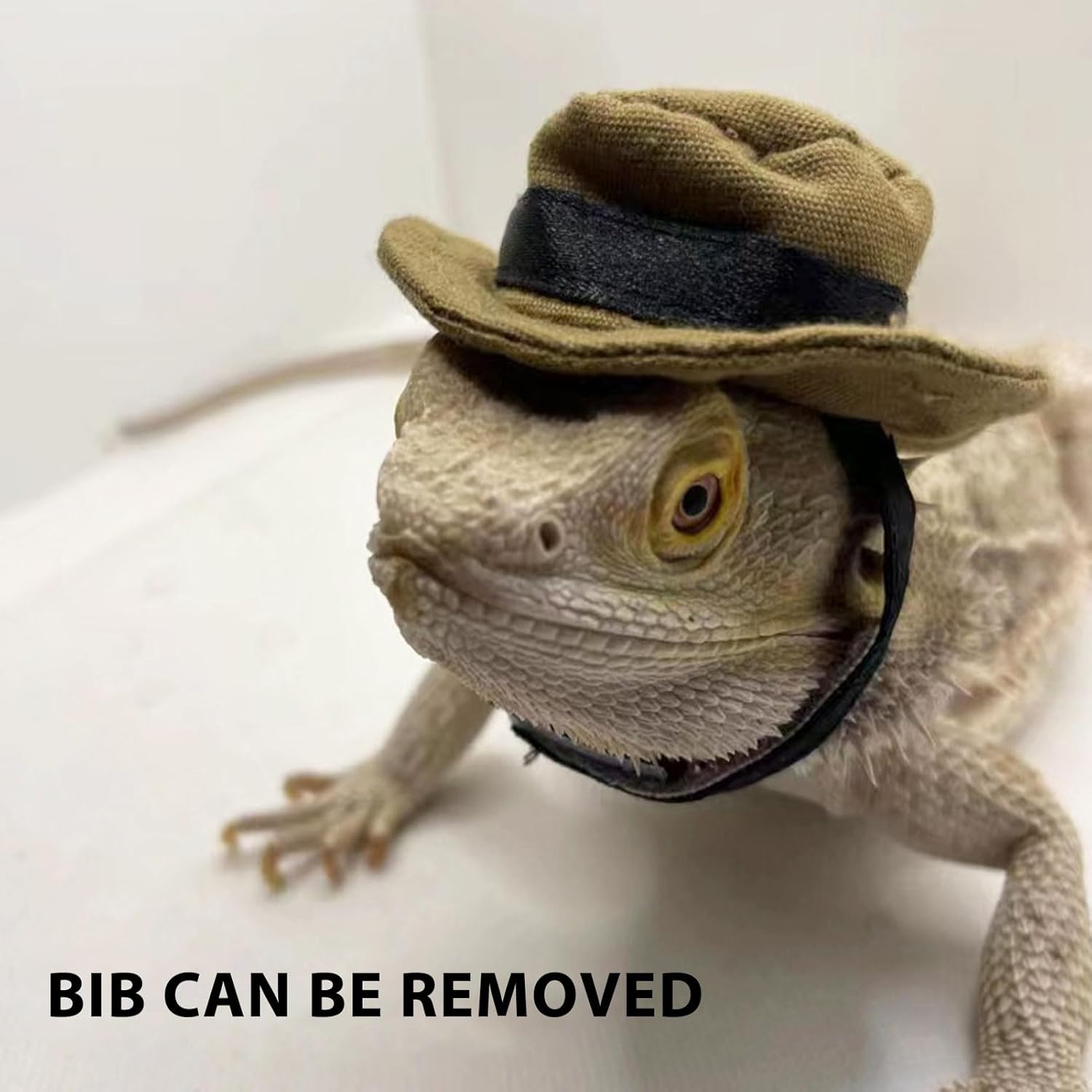 Bearded Dragon Cowboy Hat and Bandana Set, Halloween Lizard Reptile Costume Cool Pet Cap Small Animal Hamster Outfit Suit, Lizard Bandanas Lizard Bowler Hat for Hamster Lizard image number 2