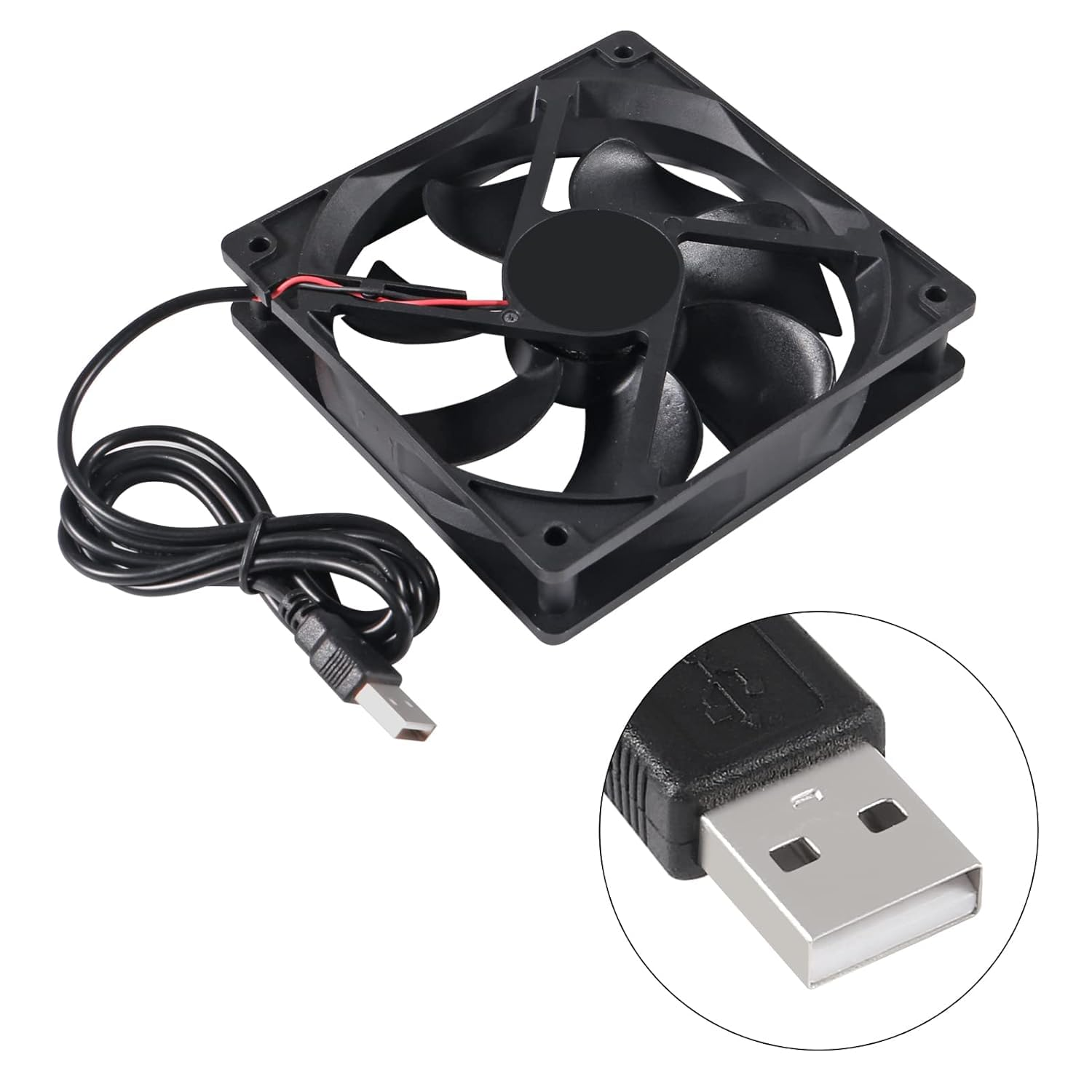 DIANN 2Pcs 120Mm 5V USB Computer PC Fan, 120X25Mm, Perfect for Desktop, Laptop, Refrigerator, Power Inverter, Server image number 2