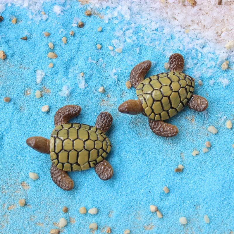 Pinenjoy 12Pcs Miniature Sea Turtle Figurines Resin Turtle Statue Fairy Garden Accessories for DIY Crafts Birthday Cake Succulent Planter Moss Landscape Terrarium Fish Tank Decoration image number 5
