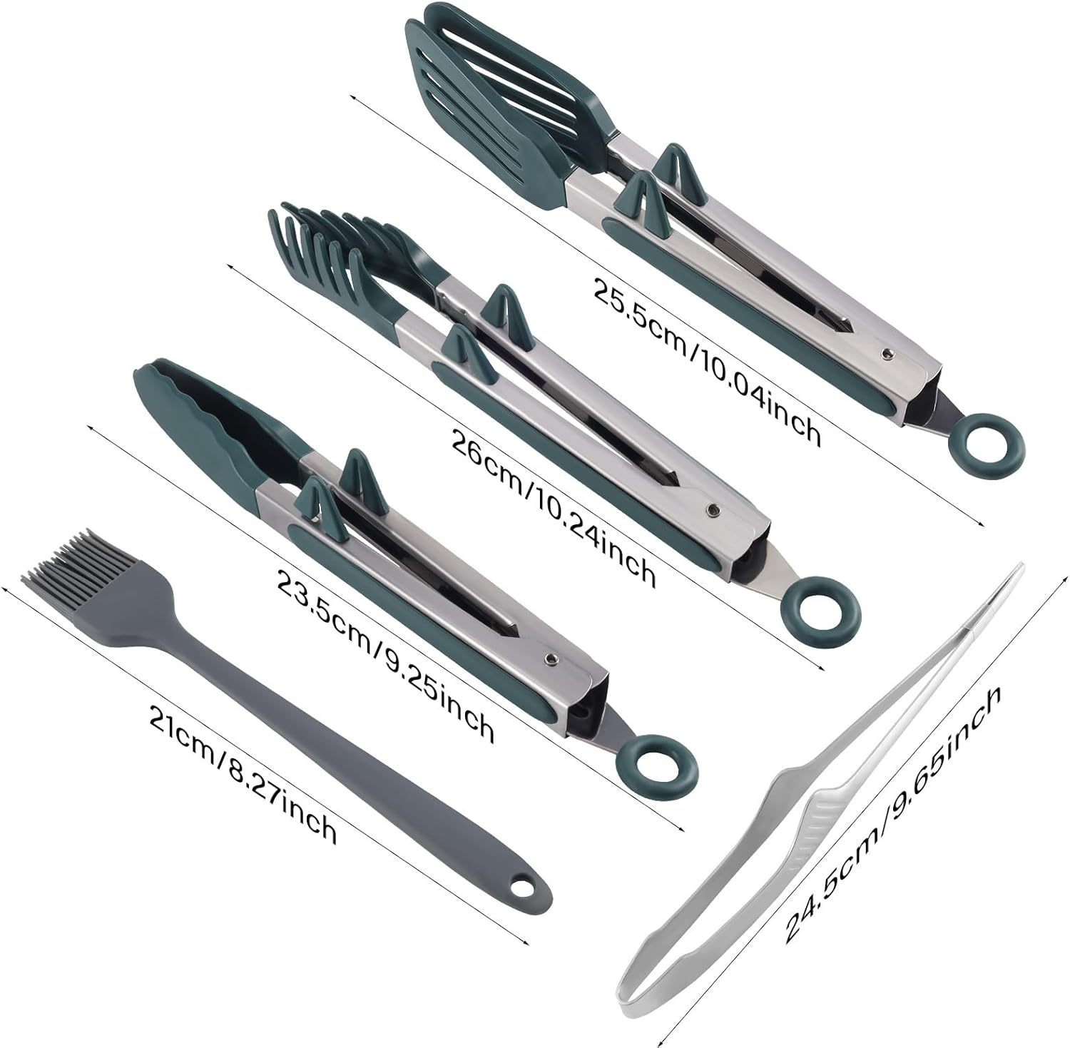 5Pack Kitchen Tongs for Cooking，Silicone Tongs，9 Inch Small Silicone Tongs,Food Grade Mini Serving Tongs with Silicone Tips image number 3