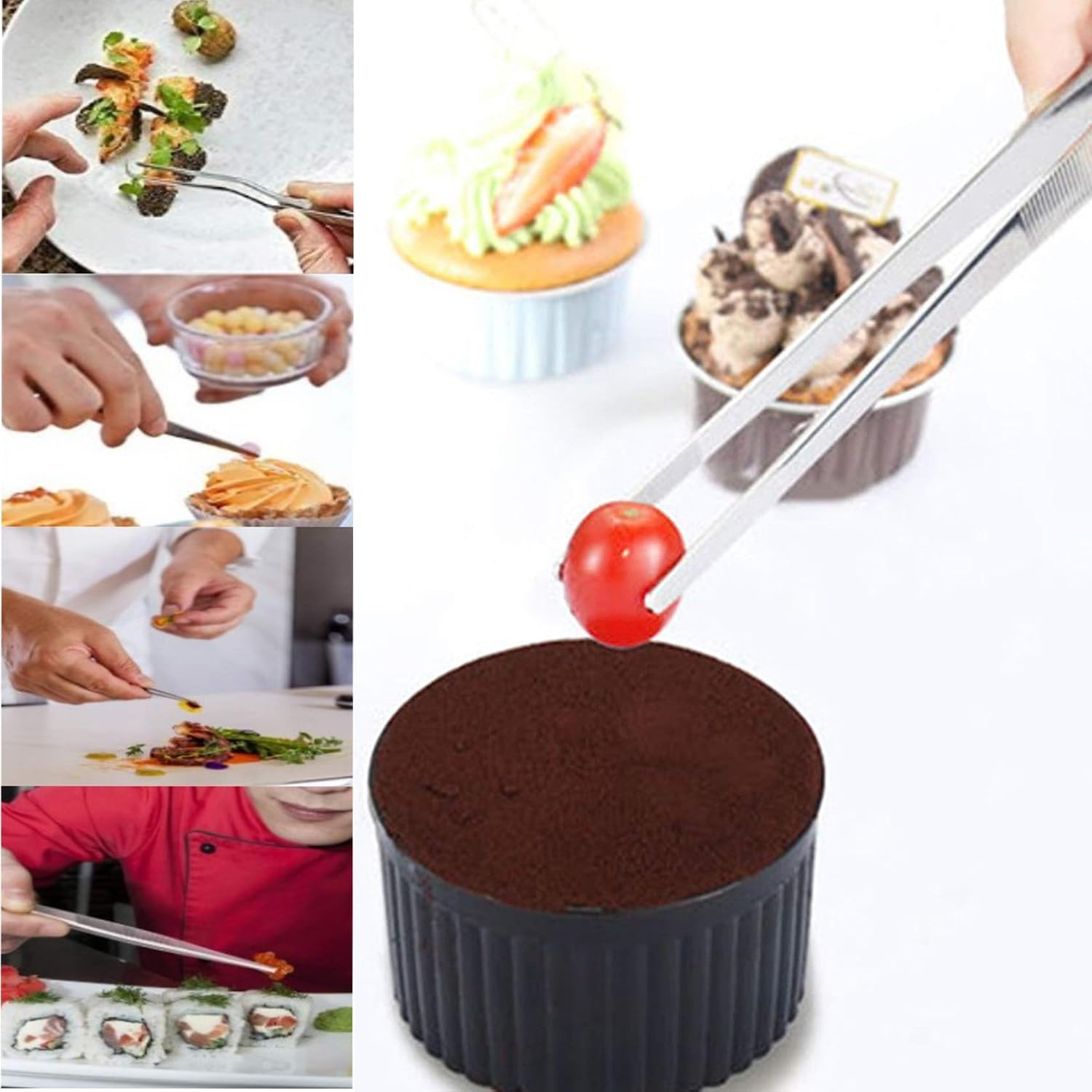 6Pcs Stainless Steel Kitchen Tongs Set | Professional Chef Cooking Tongs for BBQ, Baking & Seafood | Non-Slip & Rust-Proof Design | Multi-Purpose Kitchen Essentials for Home & Commercial Use image number 2