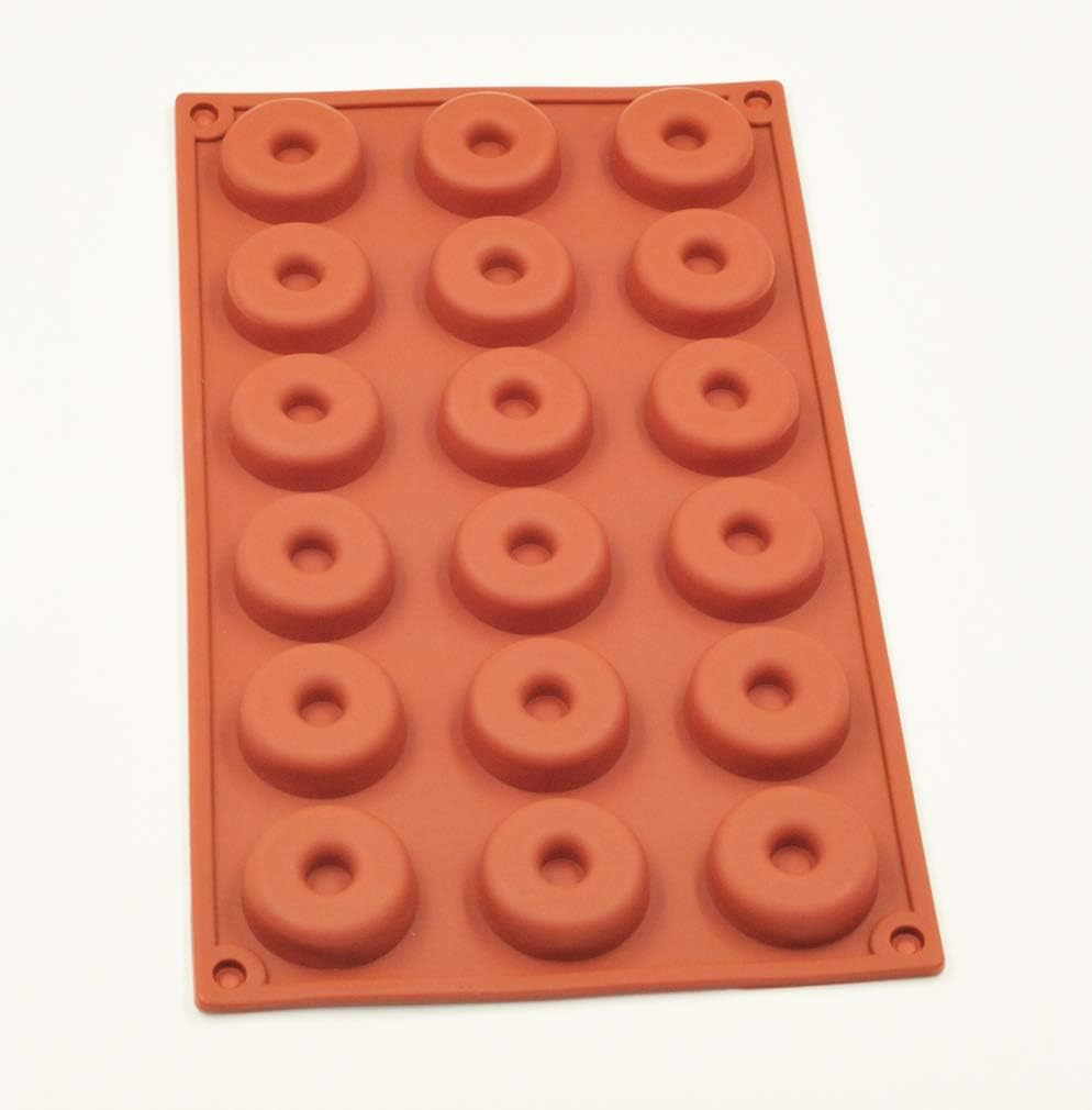 Selecto Bake Silicone Donut Molds 18-Cavity Doughnut Mould Non-Stick Donut Mould Baking Tray Donut Baking Pans for Making Doughnuts Cake Biscuit BPA Free Mini Cake Molds Tray for DIY