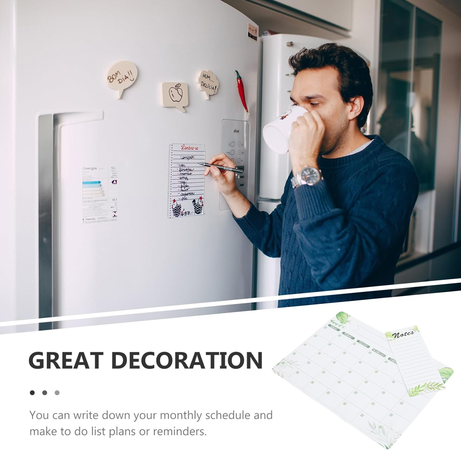 BUTIFULSIC 1Set Magnetic Fridge Whiteboard Memo Reminder Kitchen Planning Board Dry Erase Calendar for Weekly Scheduling Creative Message Board Magnetic Attachment for Home Office image number 3