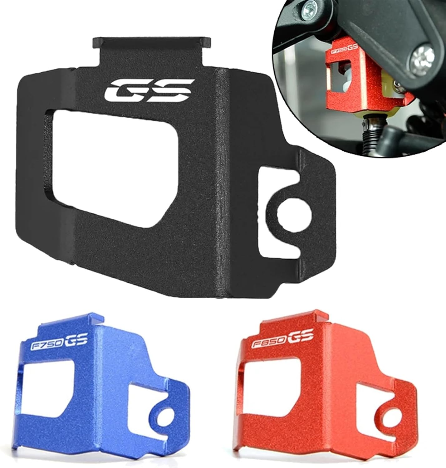 LOTFI Fit for BMW F850GS F750GS F750 GS F850 GS 2018-2021 2022 Motorcycle Accessories CNC Rear Brake Fluid Reservoir Cover Guard Protector (Size : F850GS Black)