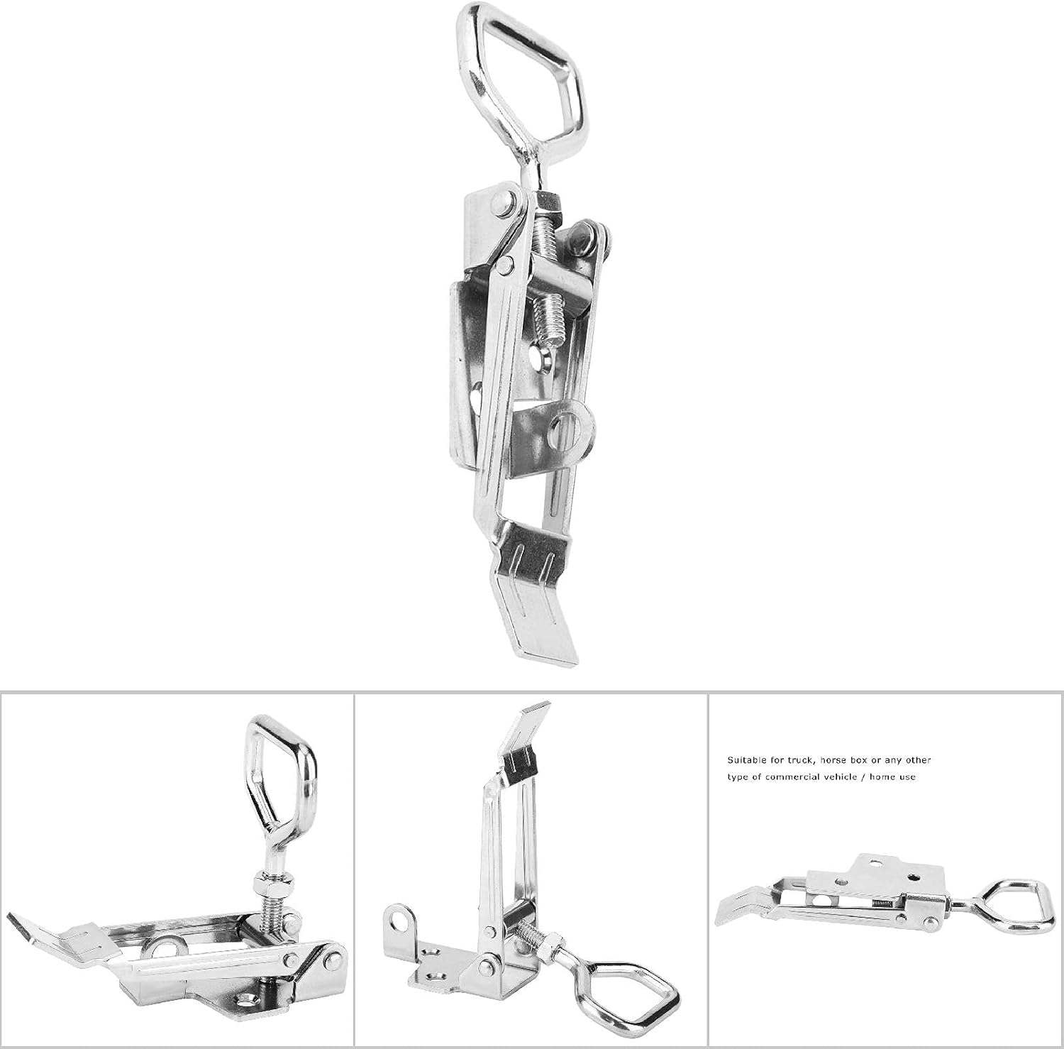 Stainless Steel over Centre Latches Fasteners Adjustable Triangular Clamp Toggle Latches Heavy Duty Lockable over Centre Hardware Fastener for Commercial Vehicles and Home Use image number 1