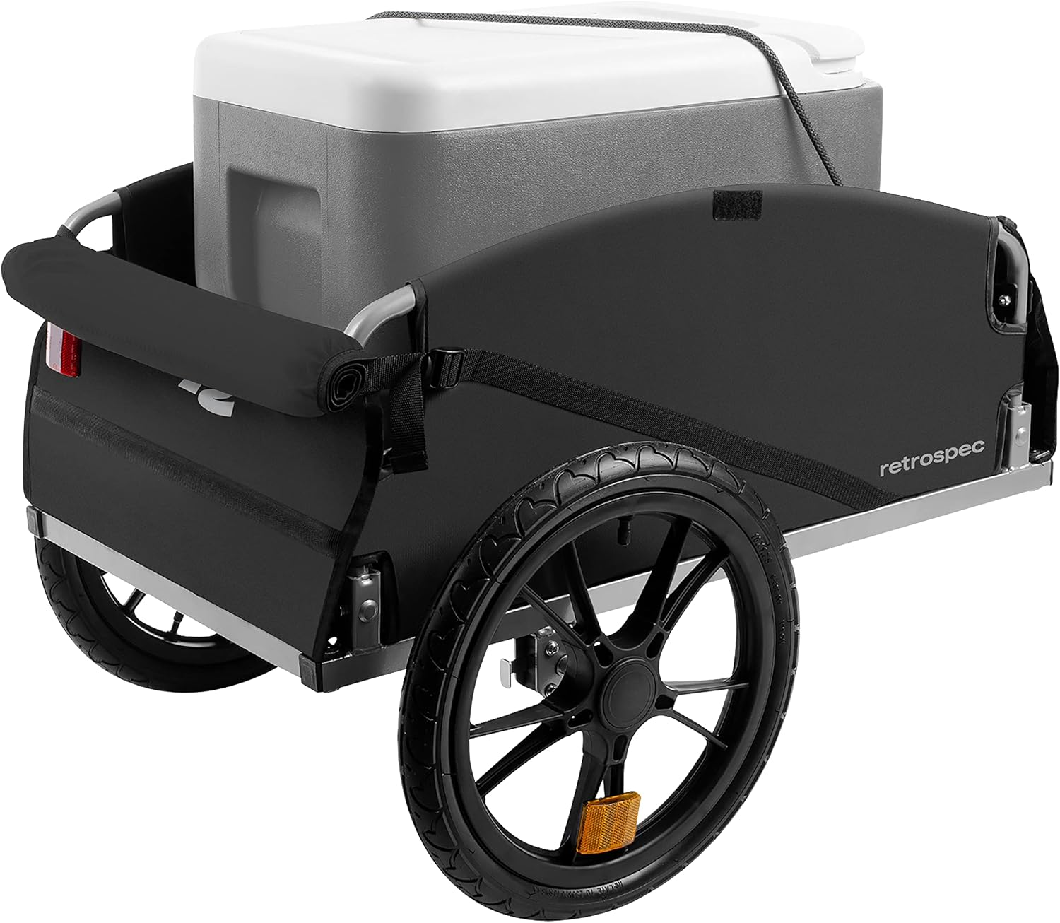 Retrospec Rover Hauler Cargo Bike Trailer with Folding Frame & Weather Resistant Fabric, Large Cargo Carrier, Fits 20&rdquo; - 29&rdquo; Bicycle Wheels
