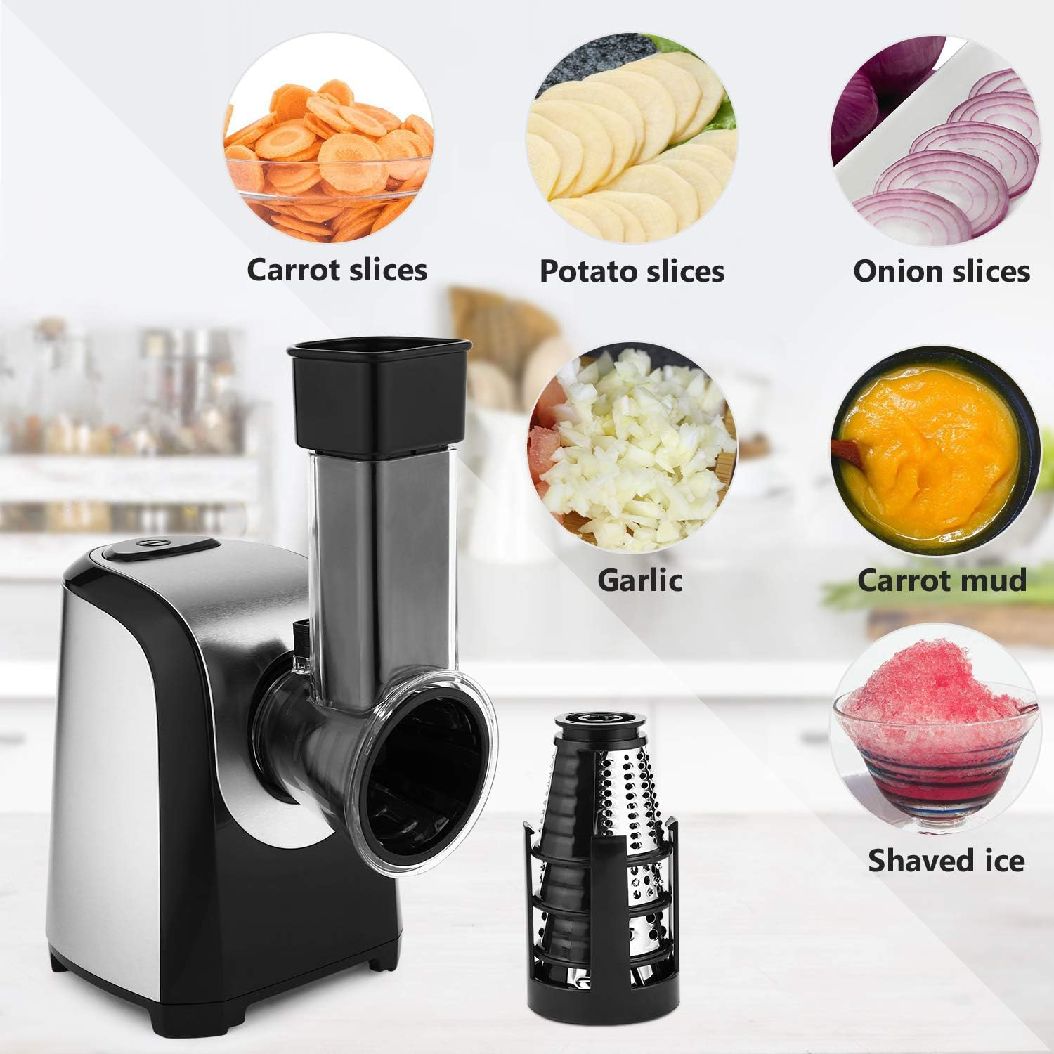 MEYKEY 150W Electric Vegetable Cutter 5 in 1 Multifunctional Vegetable Cutter image number 6