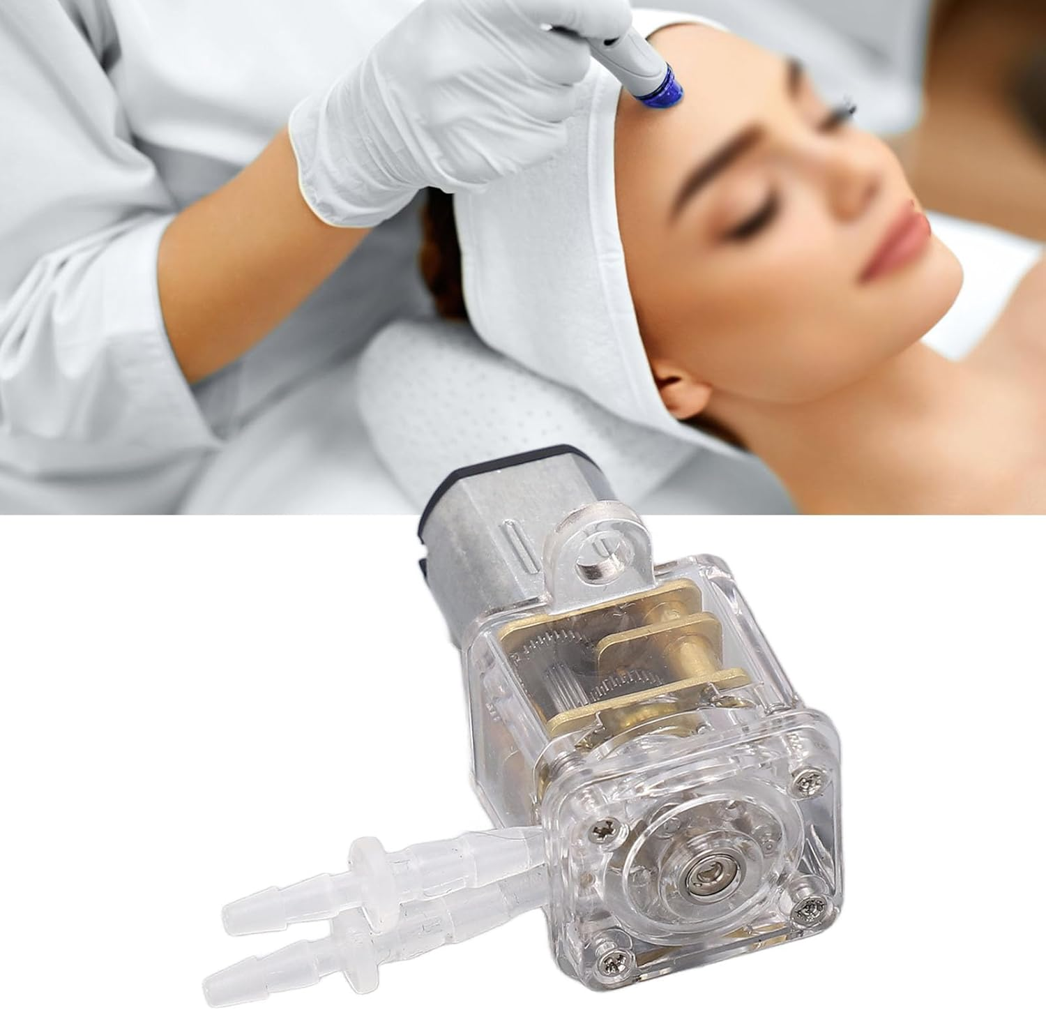 Tnfeeon Micro Peristaltic Pump, 1.5Ml/Min Peristaltic Metering Pump Small Metal Transparent Cover for Beauty Instruments (G15-6V) image number 1