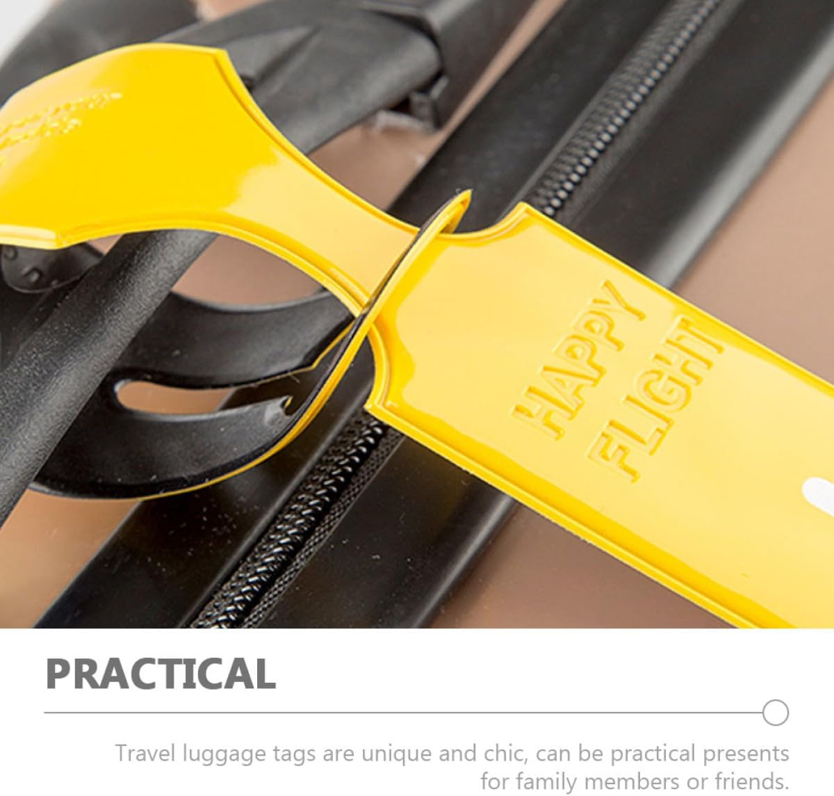 JOINPAYA 2-Pack Yellow Luggage Tags for Suitcases with Durable Plastic Material, Travel Bag Identifier Labels for Women&rsquo;S Baggage, Suitcase Tag Label Set for Easy Baggage Identification image number 2