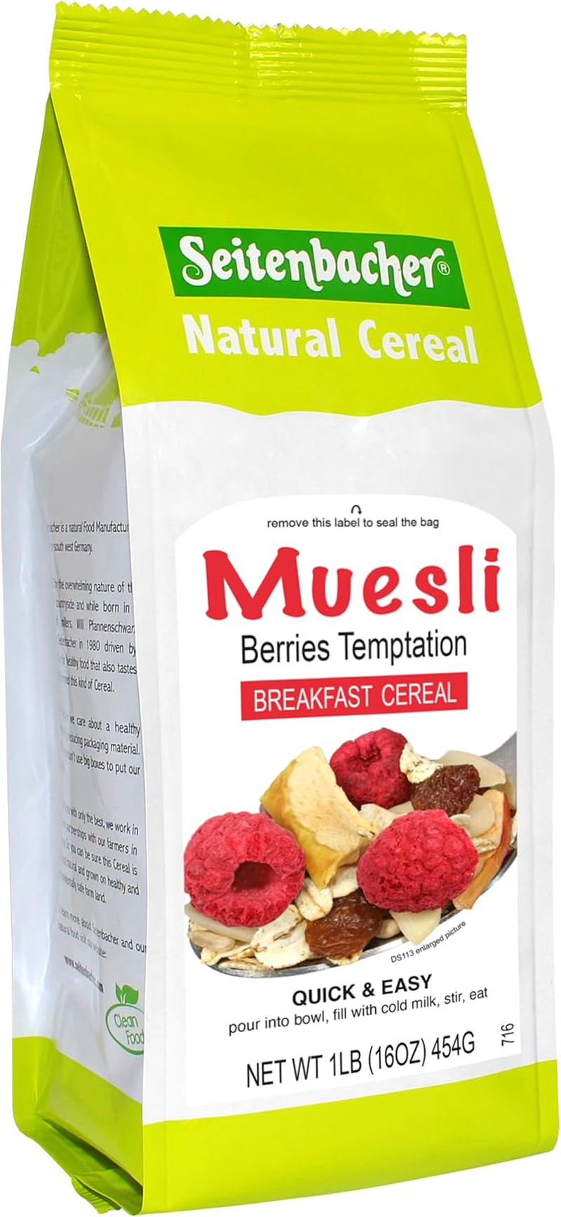 Seitenbacher Muesli #2 Berries Temptation, 16 Ounce (Pack of 6)
