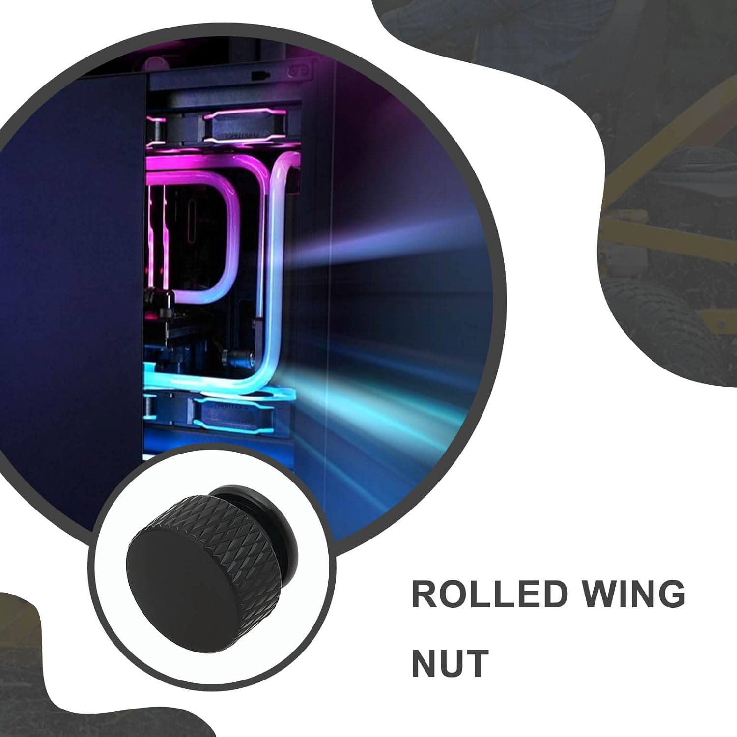 SING F LTD 10PCS Knurled Thumb Nut M4X0.7Mm Aluminum Alloy with Collar High Head Blind Hole Knurled Thumb Nuts 10X10X12.05Mm for Computer Case image number 4