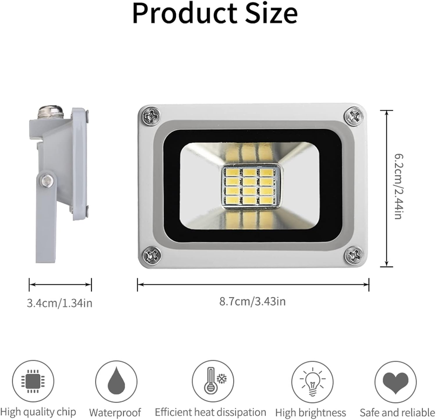 DC 12V-24V 10W LED Flood Lights Outdoor, IP65 Waterproof Security Lights Fixture, 6500K Hardwired Wall Lamp, 1000LM Ultra Thin Work Light, LED Exterior Floodlight for Garden Yard Patio - 10W 12V image number 5