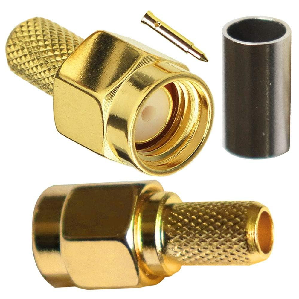 Antallcky 10Pcs SMA Male Connectors & Crimping Tool Kit - Red - Mc1003 - SMA Connector Crimping Tool Kit image number 1