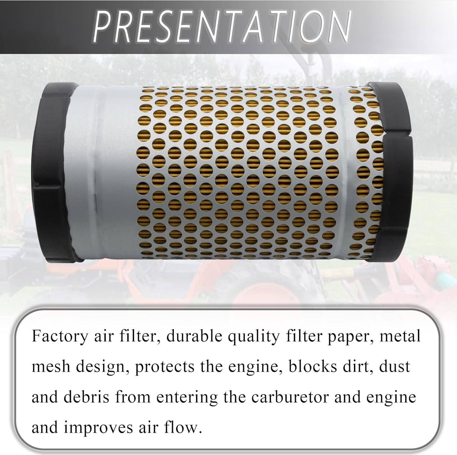 6C060-99410 Air Filter Fit for Kubota B1410 B1610 B2710 B1700 B21 B2100 B2301 B2320 B2400 B2410 B26 B2601 B3200 B7300 B7400 B7410 OE#6C060-99414 K7311-82390 6A100-82630 GA100-82630 Inner Filter image number 4