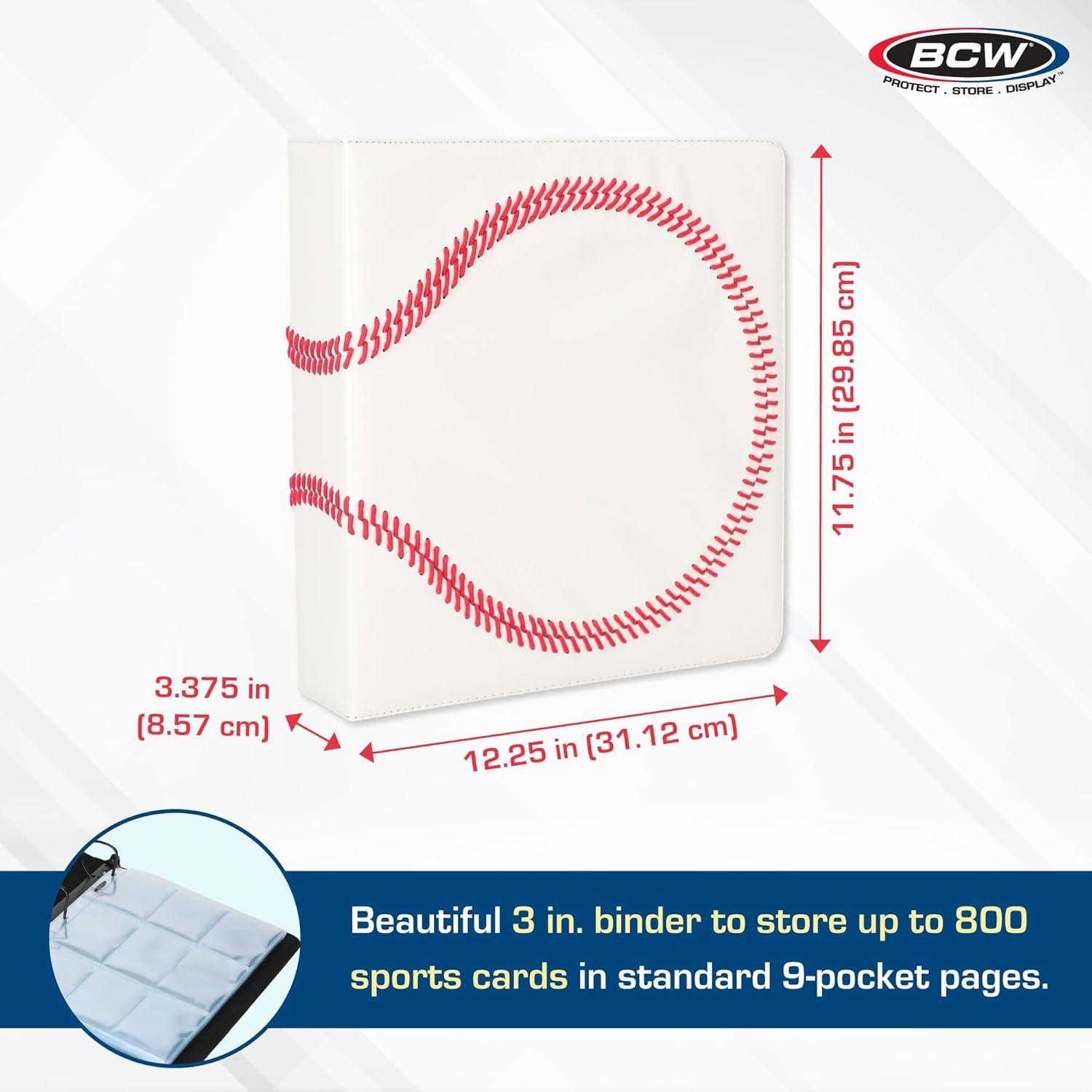 BCW Premium Baseball Collectors Album, White image number 4
