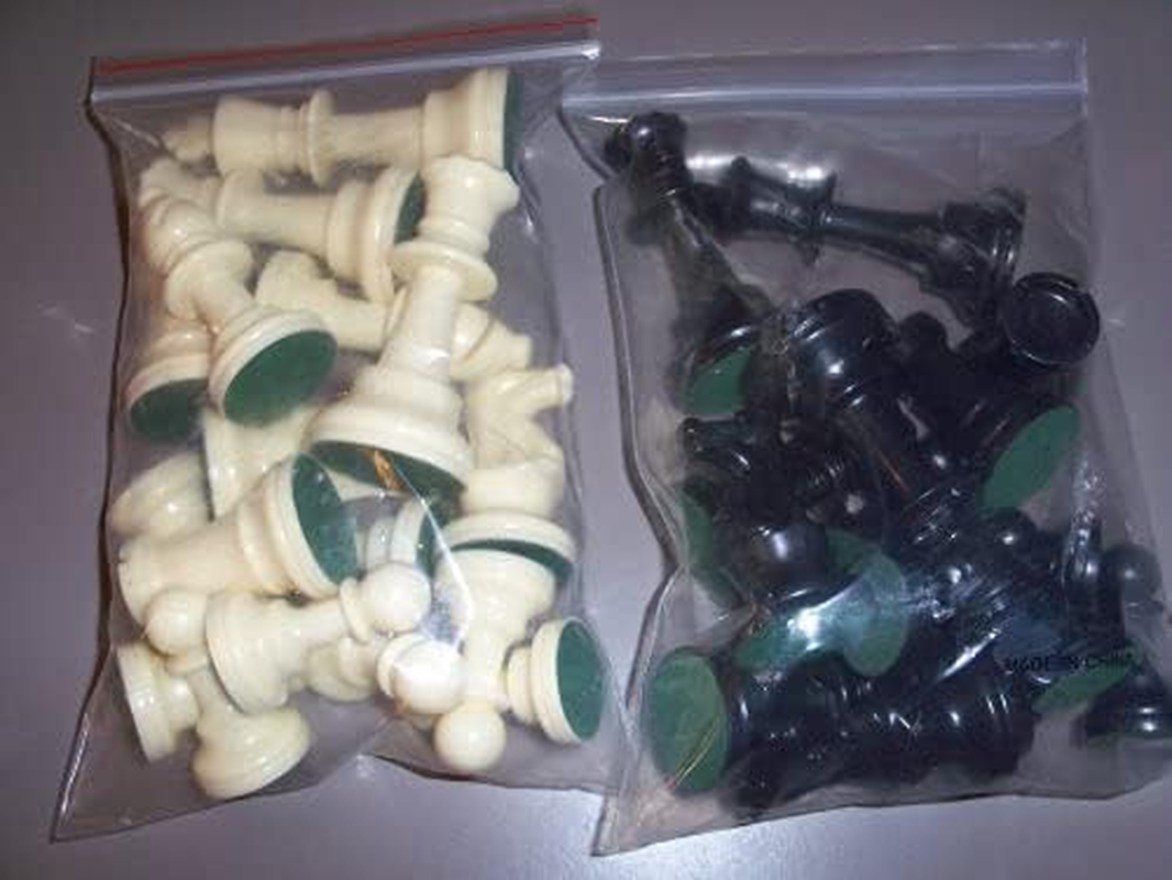 Staunton Tournament Chess Pieces Triple Weighted with 3.75 King and 2 Extra Queens