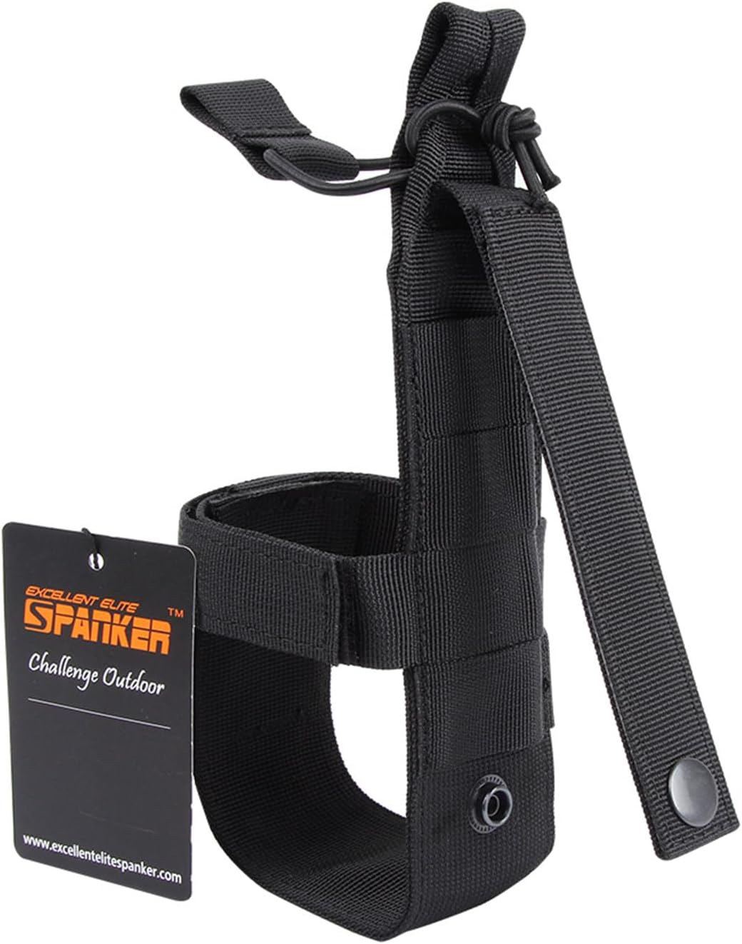 Excellent Elite Spanker Outdoor Tactics Portable Belt Bottle Holder Molle Bottle Carrier for Hunting Walking Running Cycling Hiking Can Adjust the Size - Black image number 3