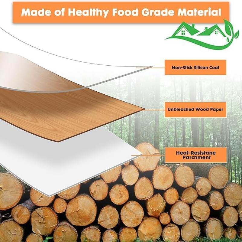 200-Piece Air Fryer Papers &ndash; Non-Stick Disposable Rectangular Parchment Paper Liners (5.5 X 8 In) for Ninja Foodi Dual Air Fryer DZ201, DZ401, 6-In-1 8-Qt 2-Basket image number 1